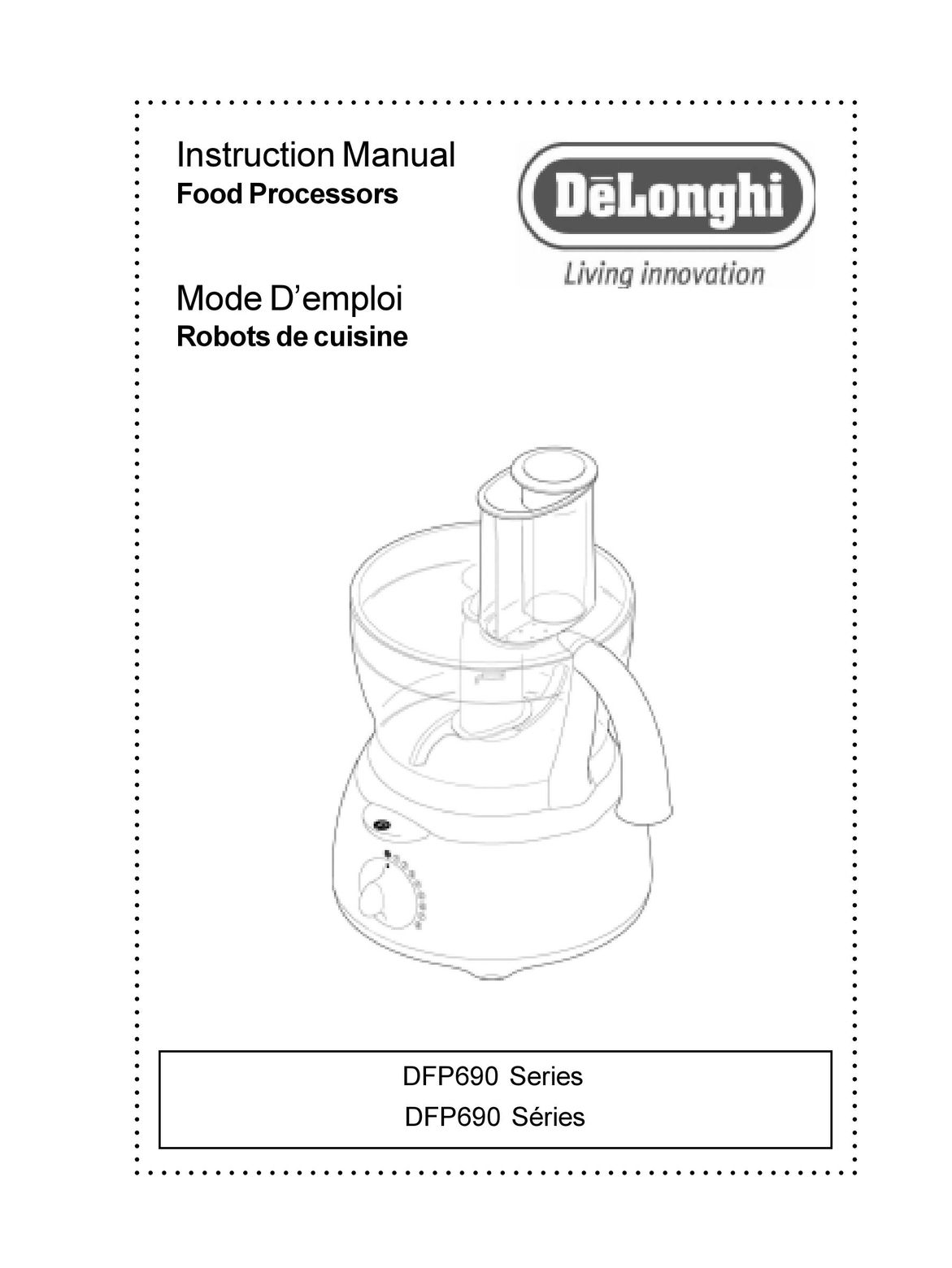 DeLonghi DFP690 Series Blender User Manual