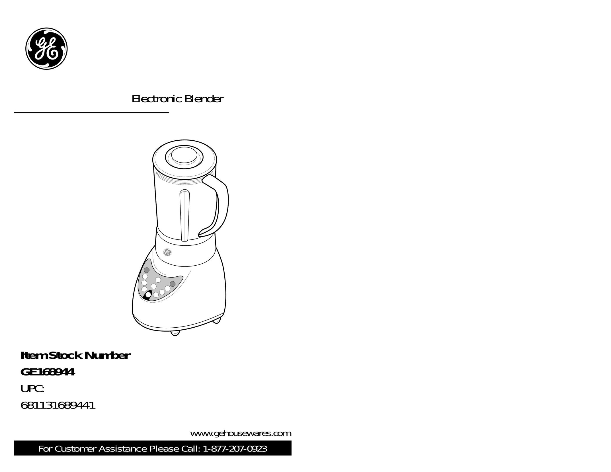 GE GE168944 Blender User Manual