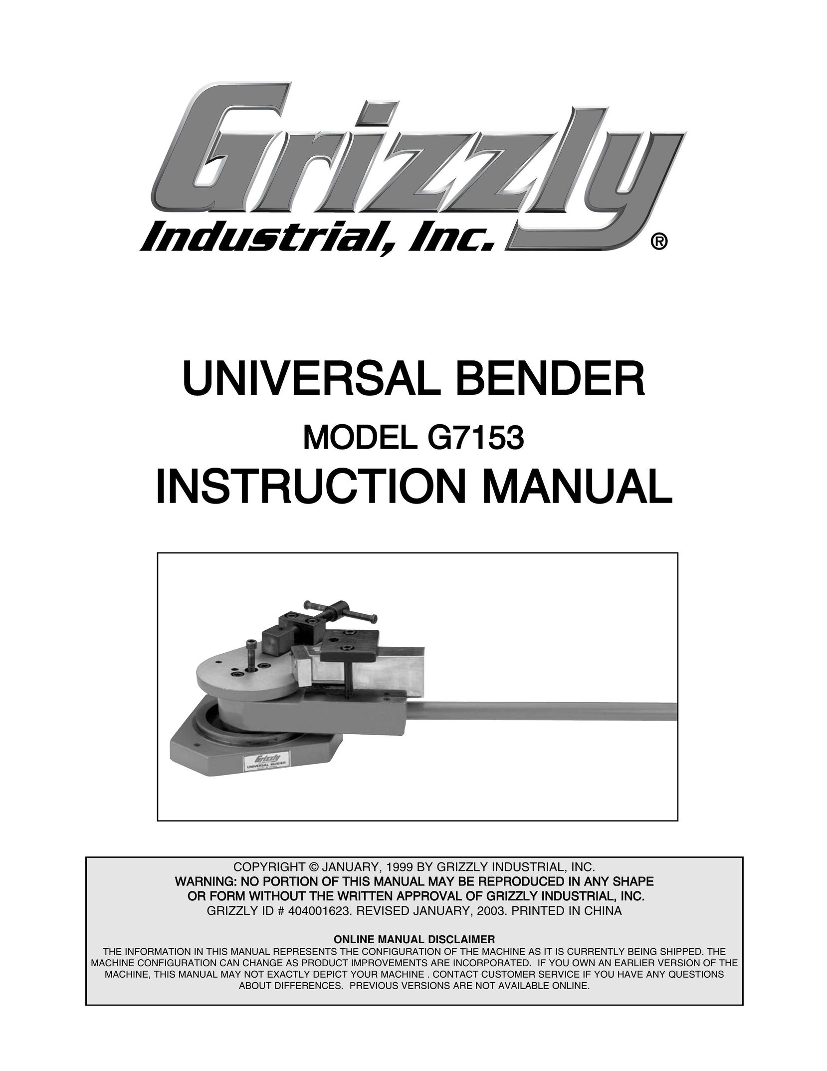 Grizzly G7153 Blender User Manual