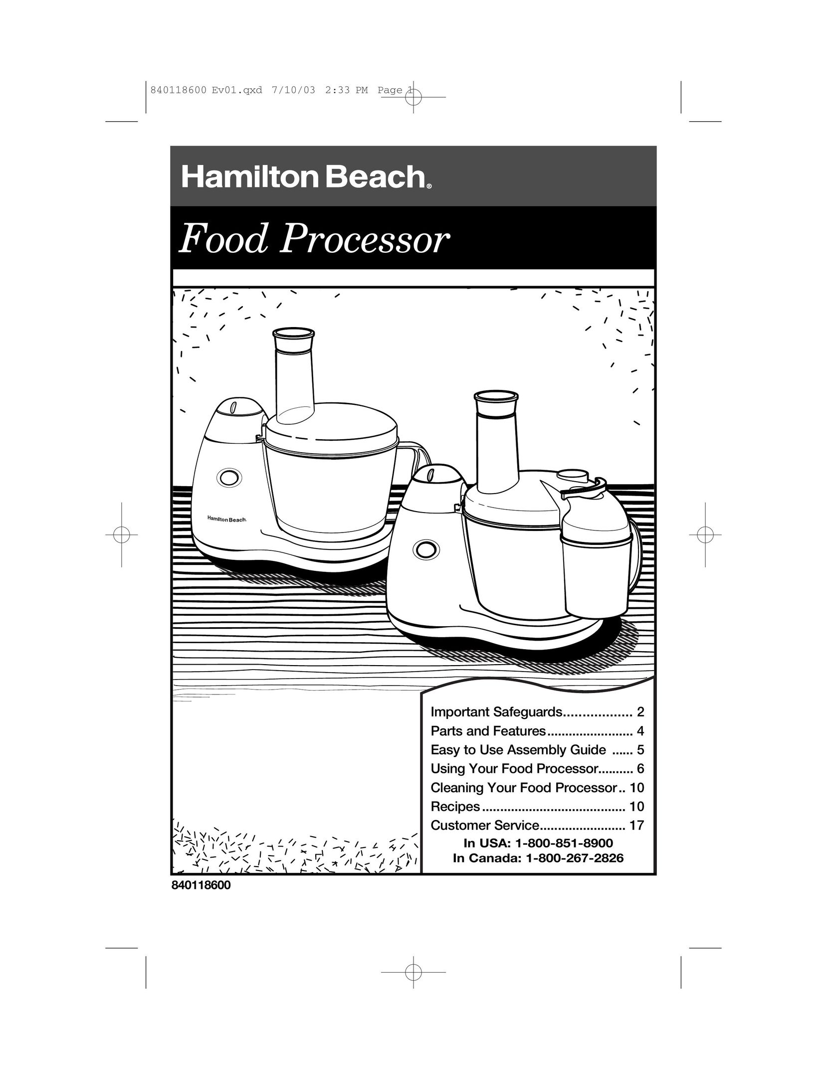 Hamilton Beach 70550RC Blender User Manual