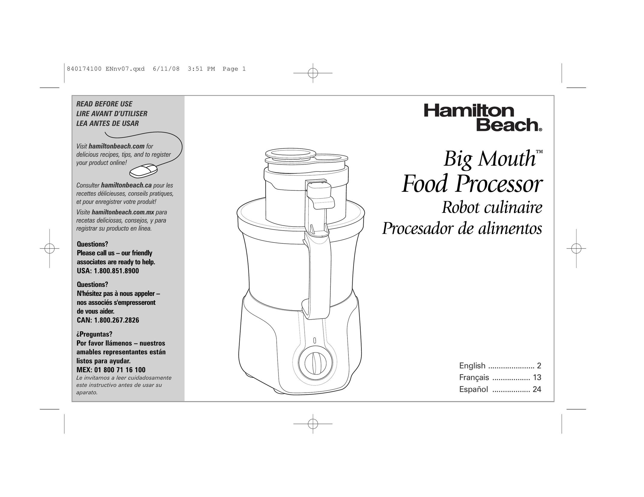 Hamilton Beach 70570C Blender User Manual