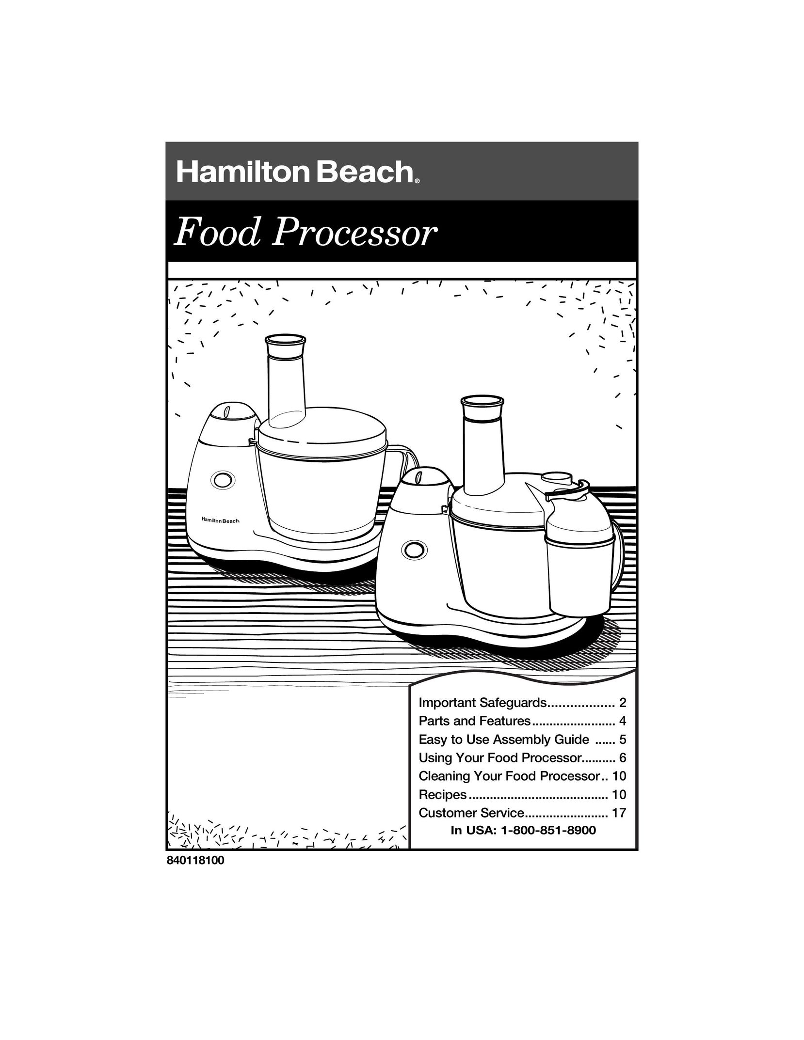 Hamilton Beach 840118100 Blender User Manual
