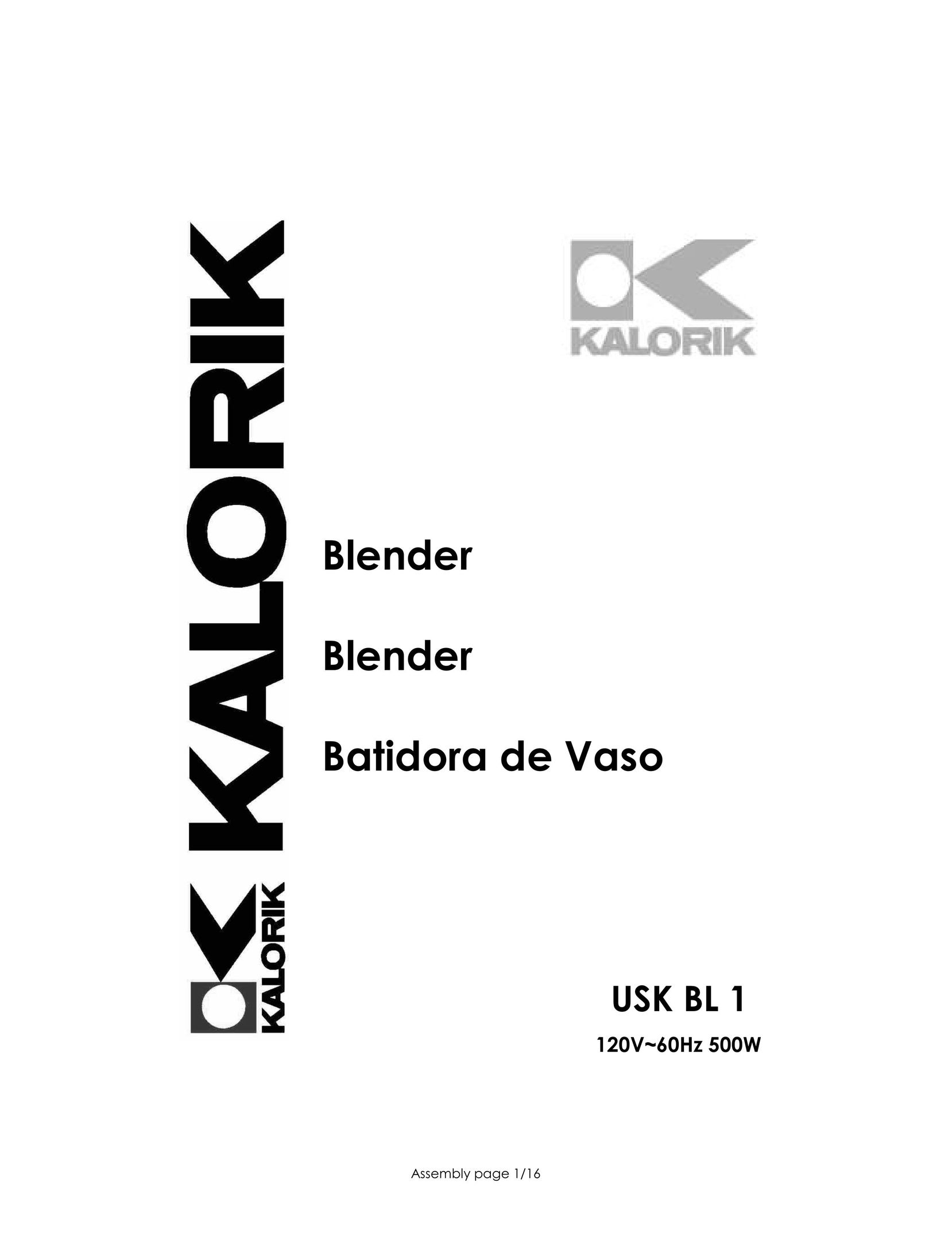 Kalorik USK BL 1 Blender User Manual