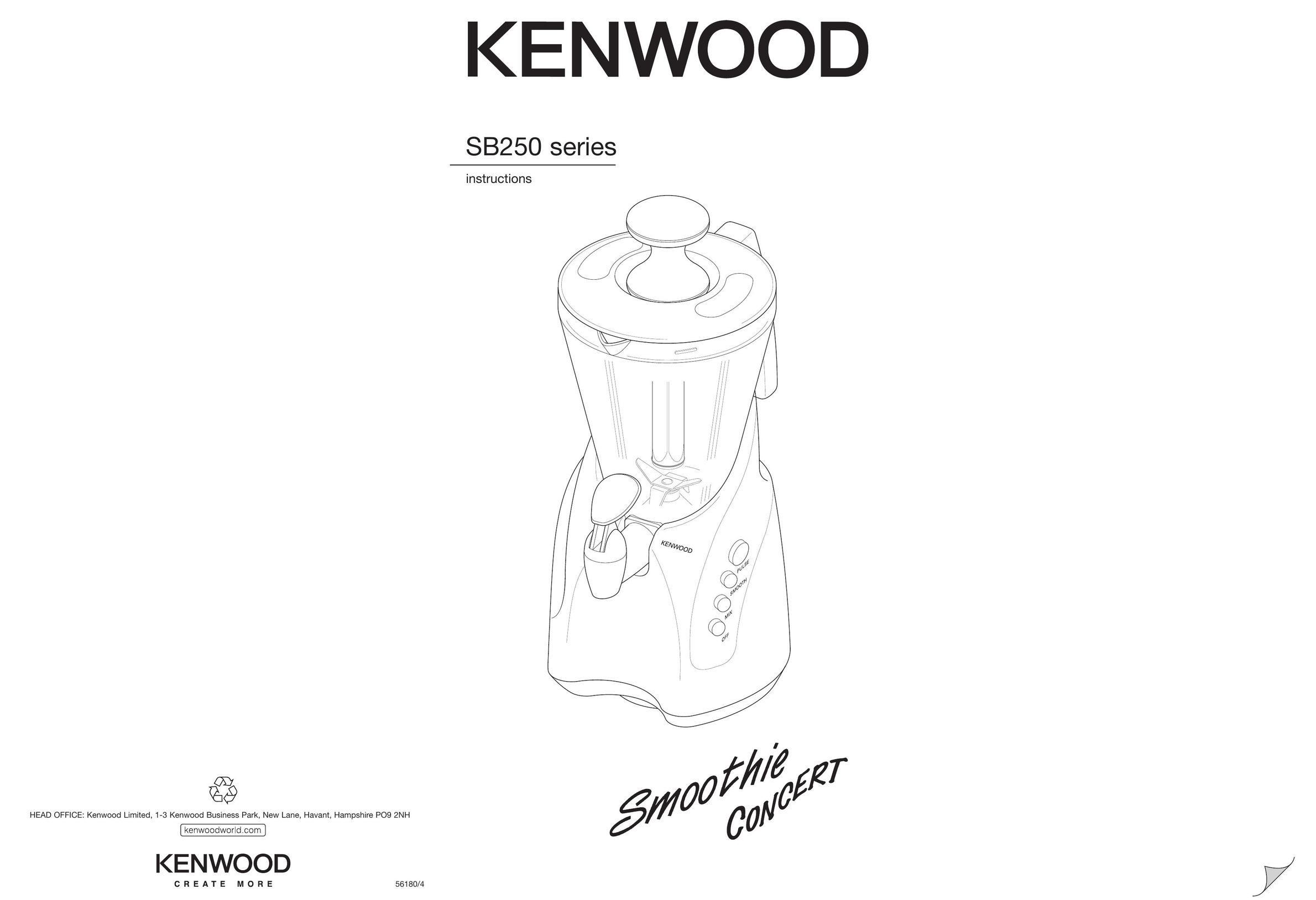 Kenwood SB250 Blender User Manual