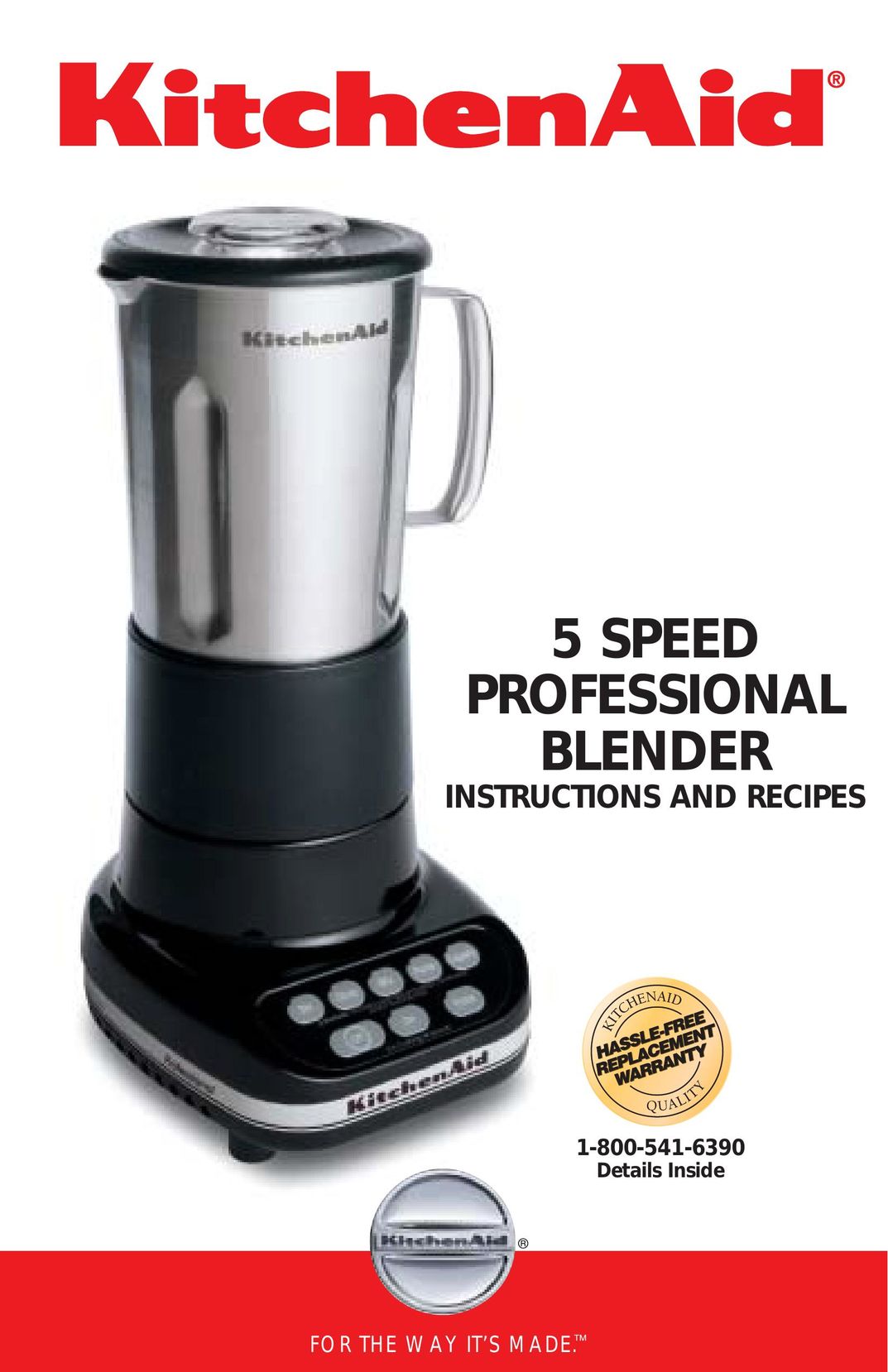 KitchenAid 5 Speed Professional Blender Blender User Manual