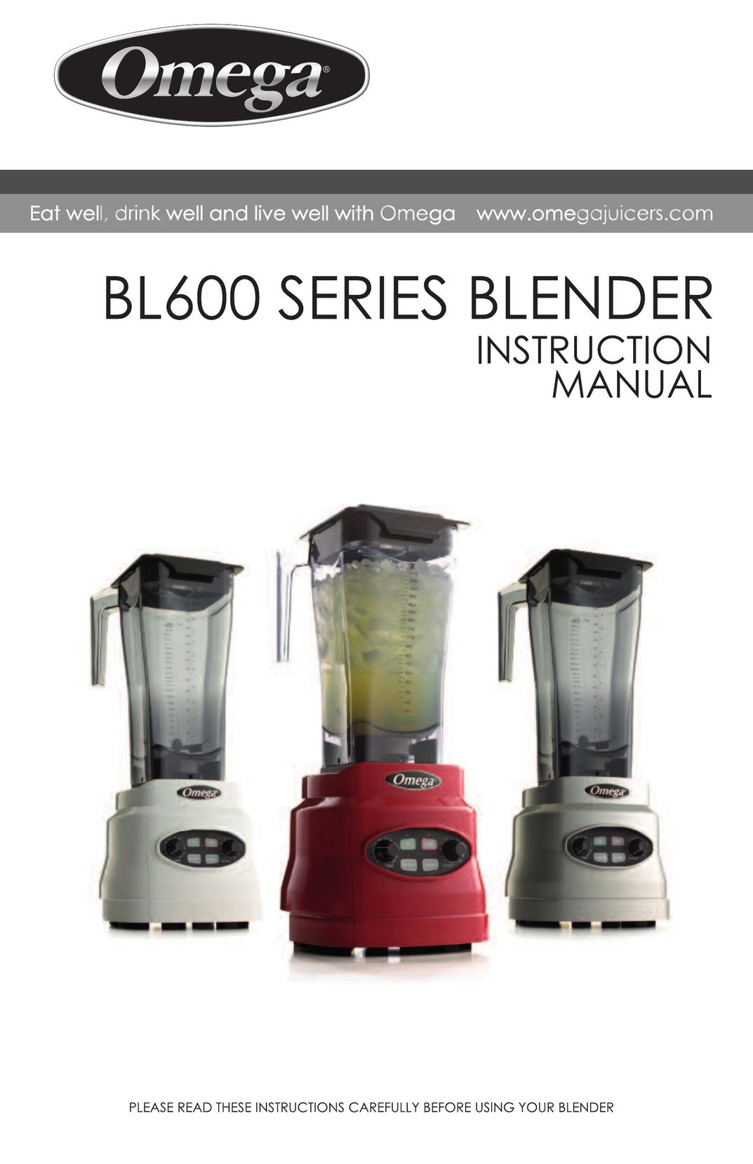 Omega BL600 Blender User Manual