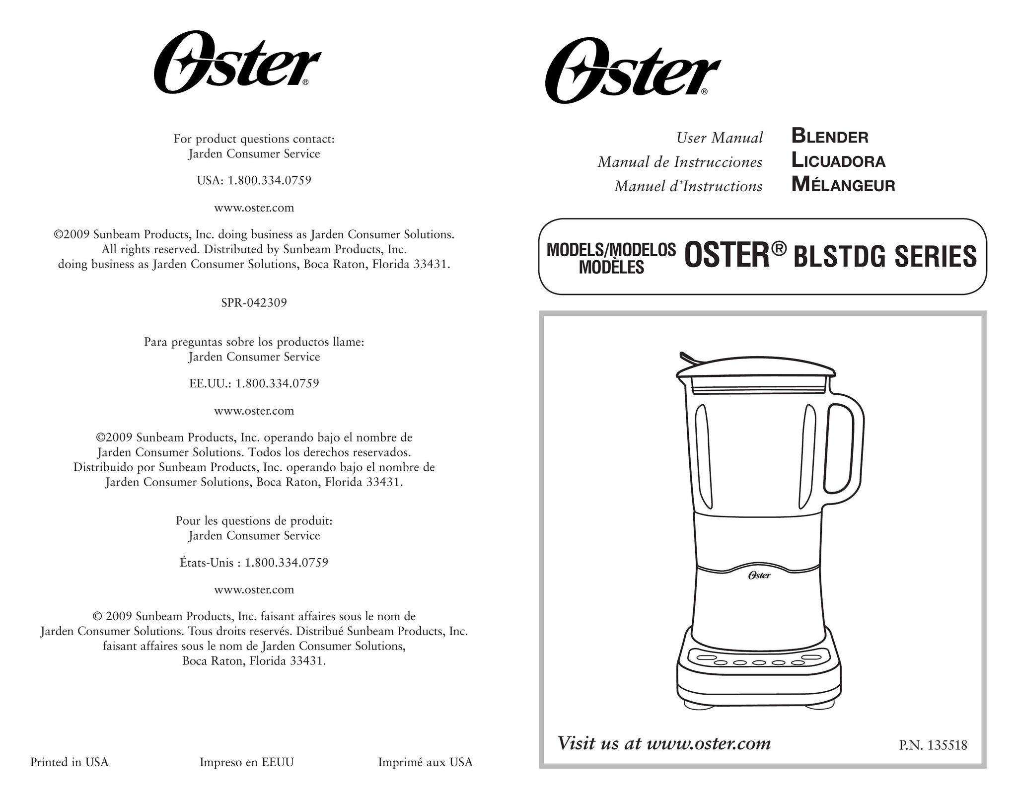 Oster 135518 Blender User Manual