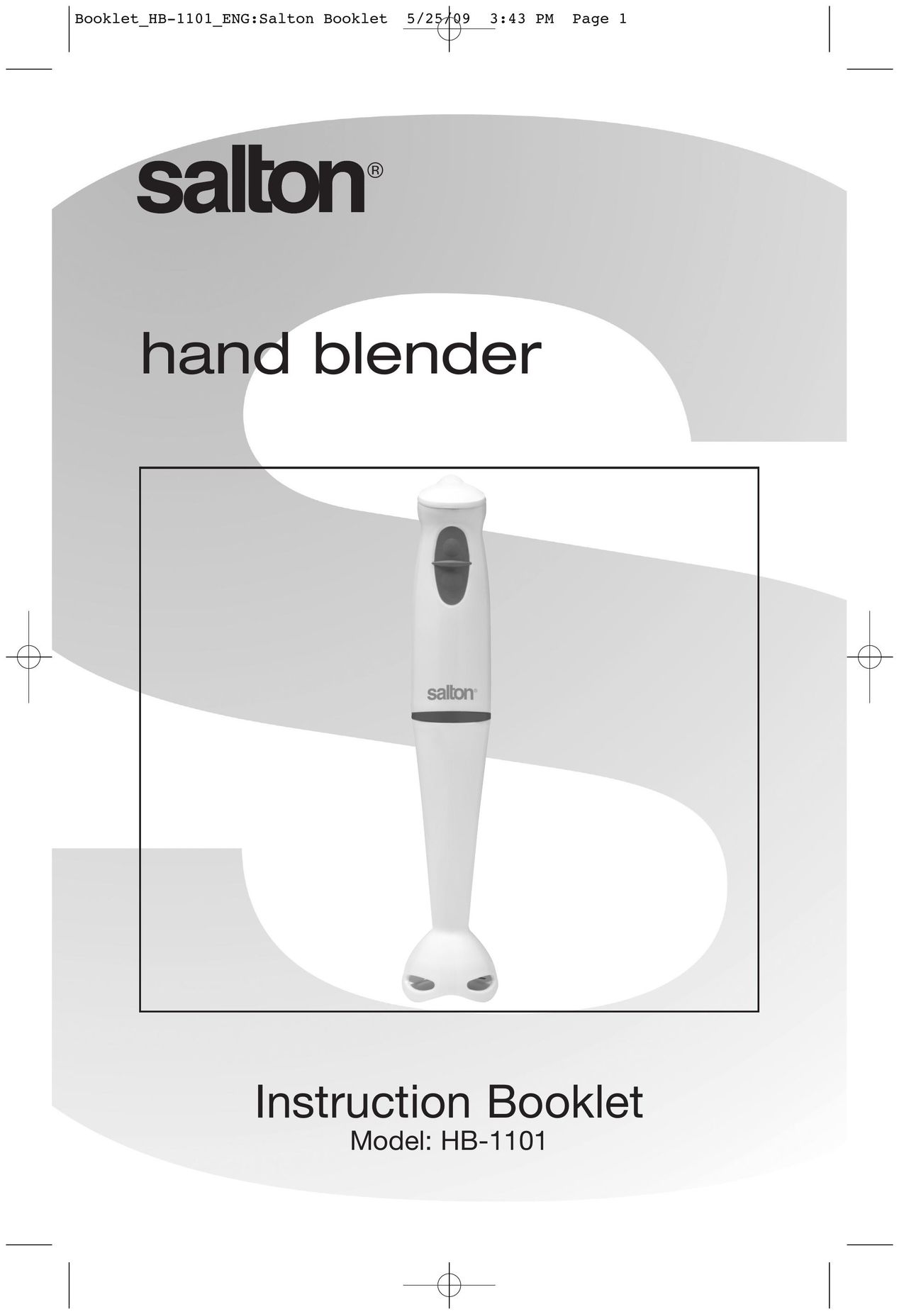Salton HB-1101 Blender User Manual