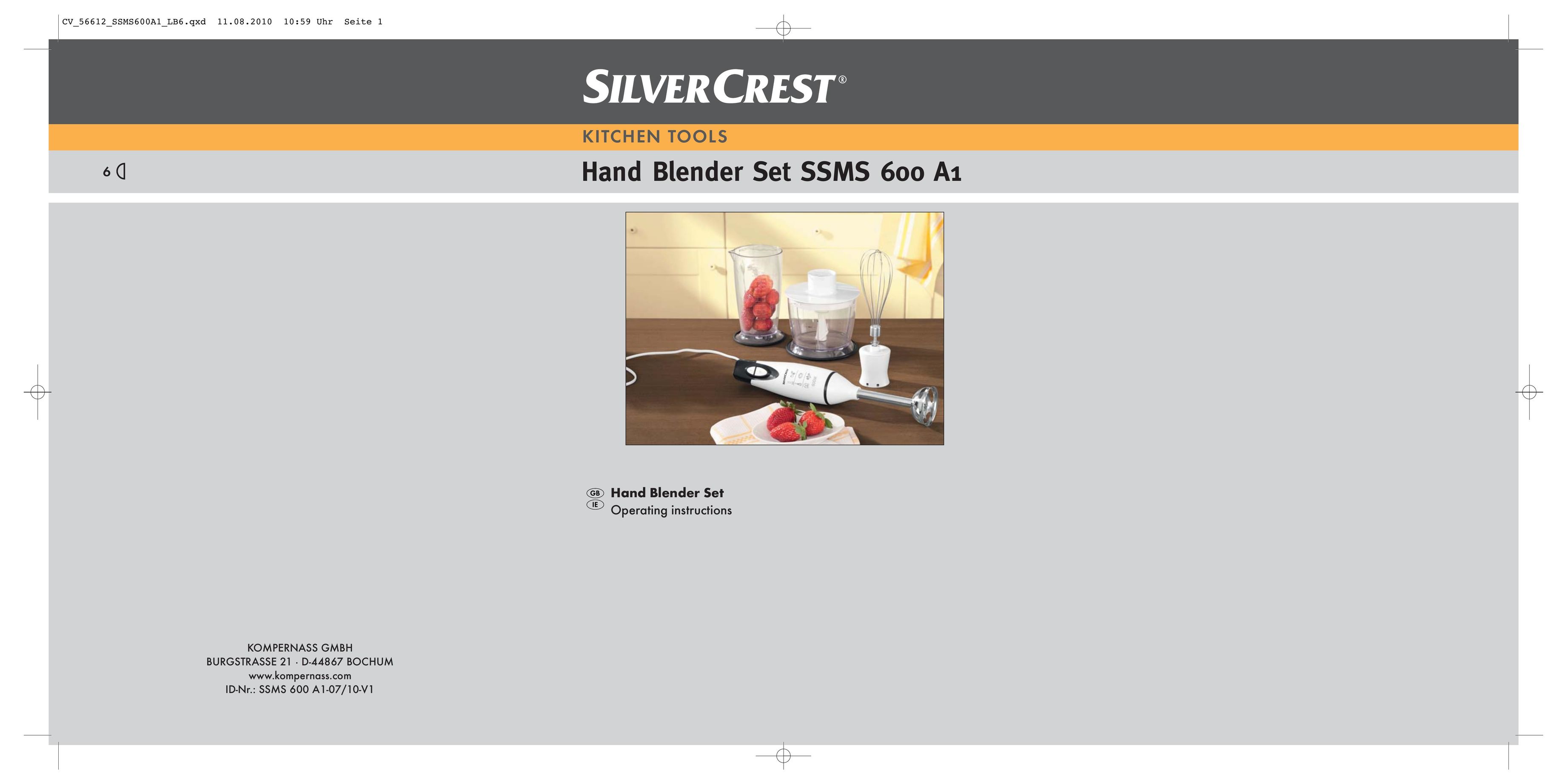 Silvercrest SSMS 600 A1 Blender User Manual