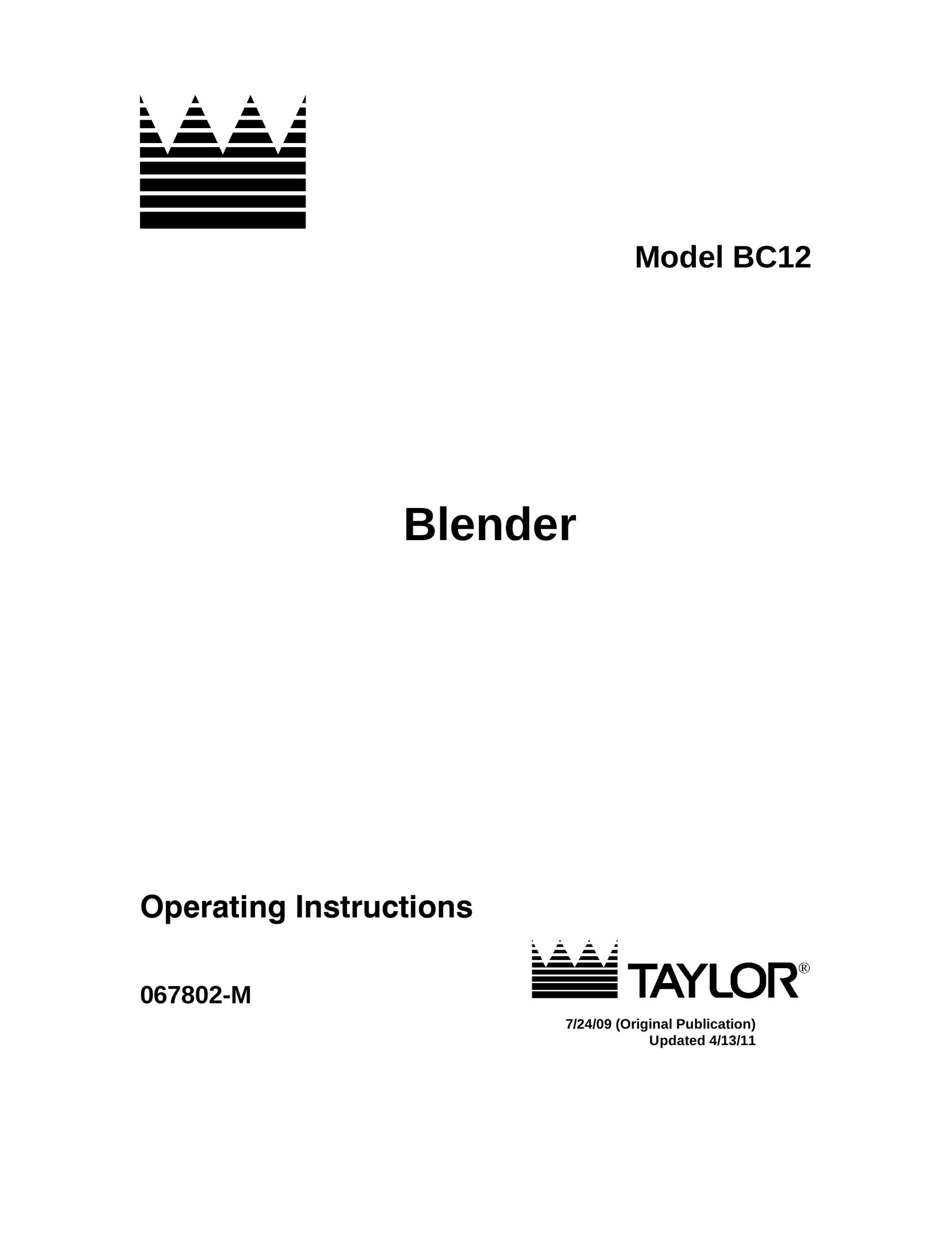 Taylor 067802-M Blender User Manual
