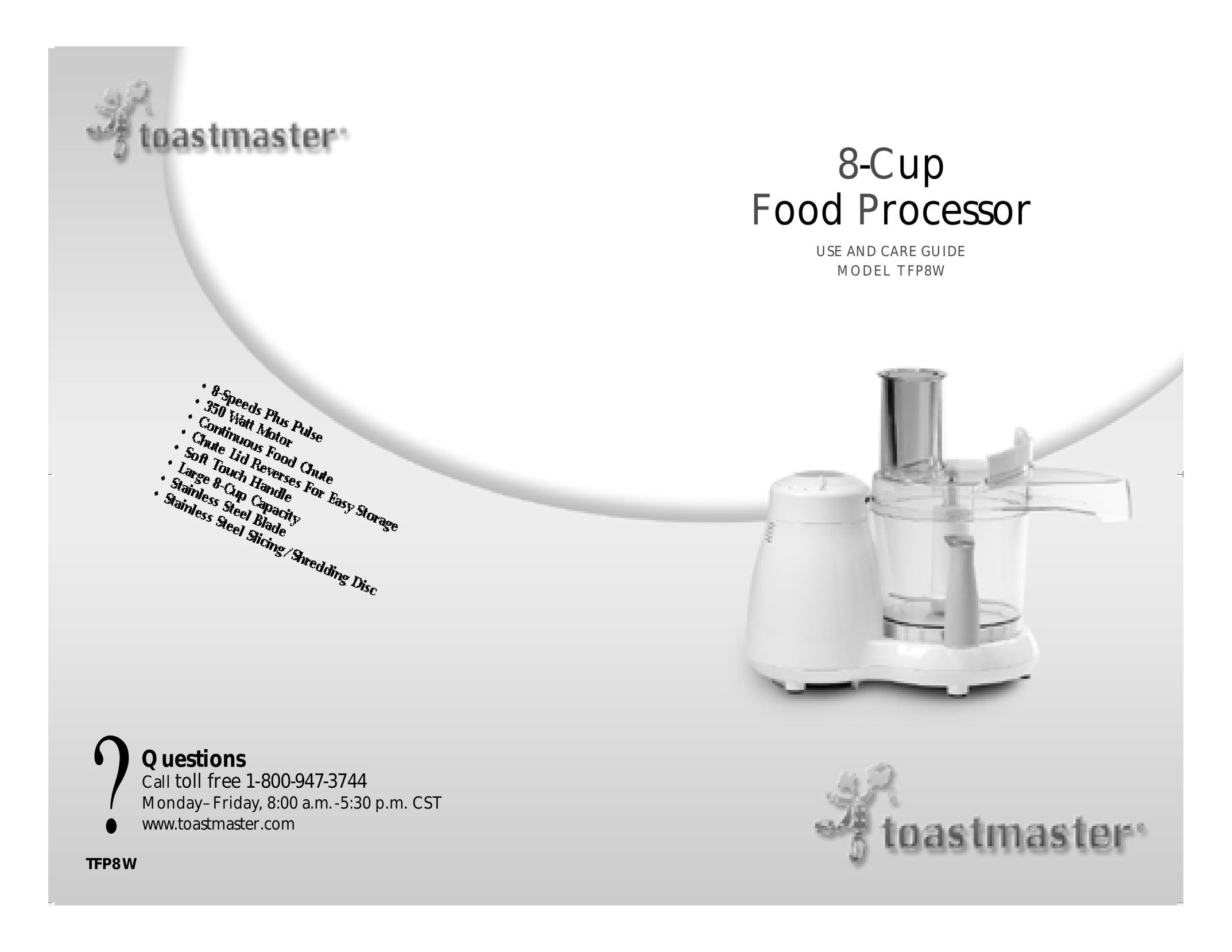 Toastmaster TFP8W Blender User Manual