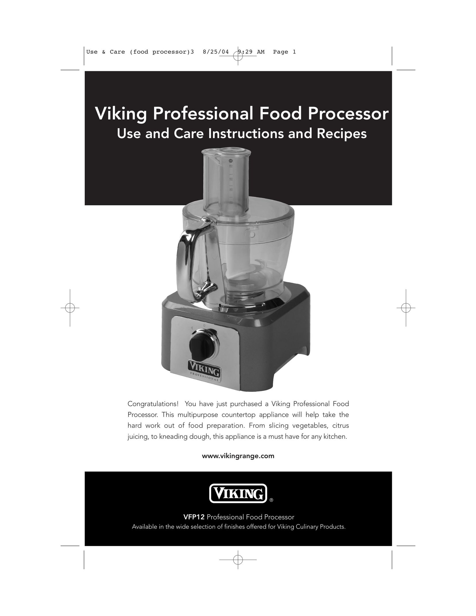 Viking VFP12 Blender User Manual