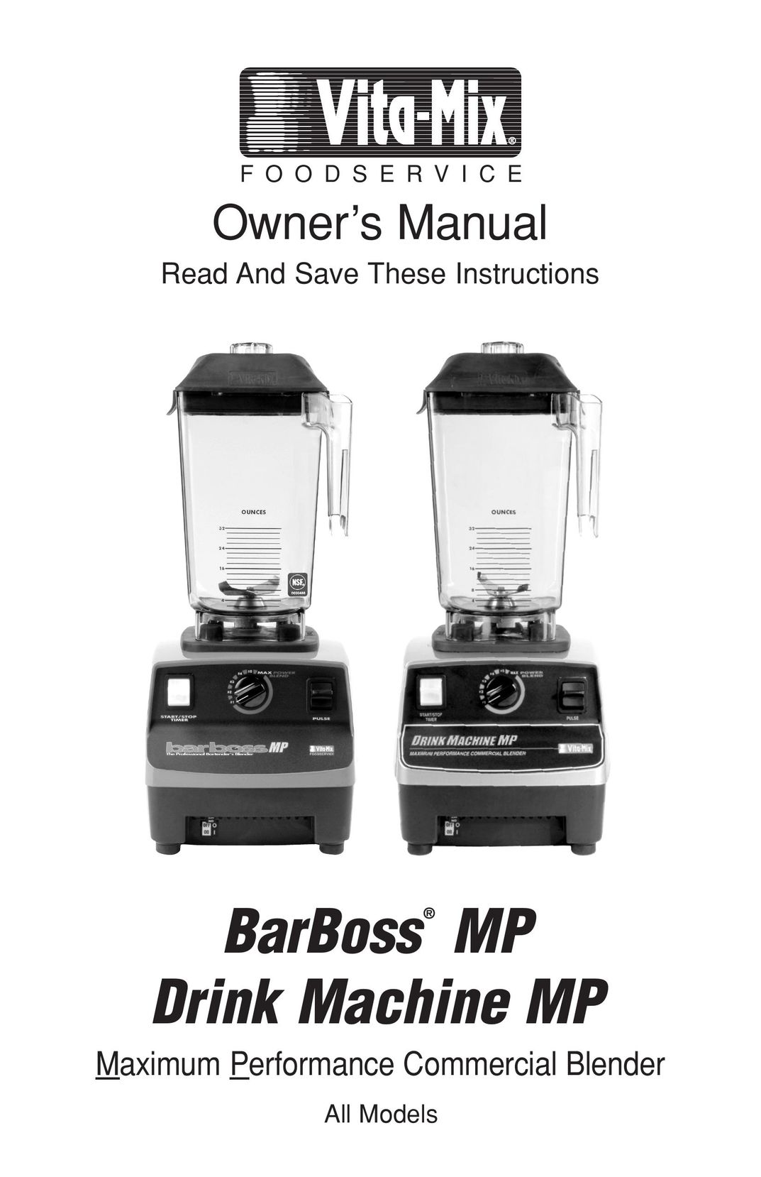 Vita-Mix BarBos MP Blender User Manual