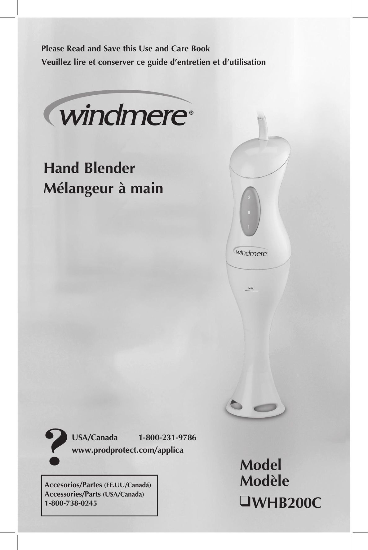Windmere WHB200C Blender User Manual