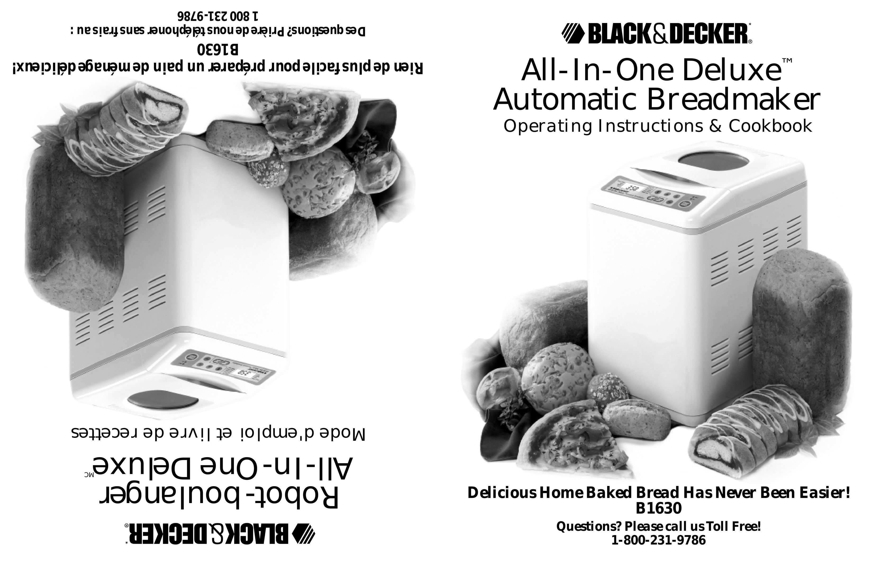 Black & Decker B1630 Bread Maker User Manual