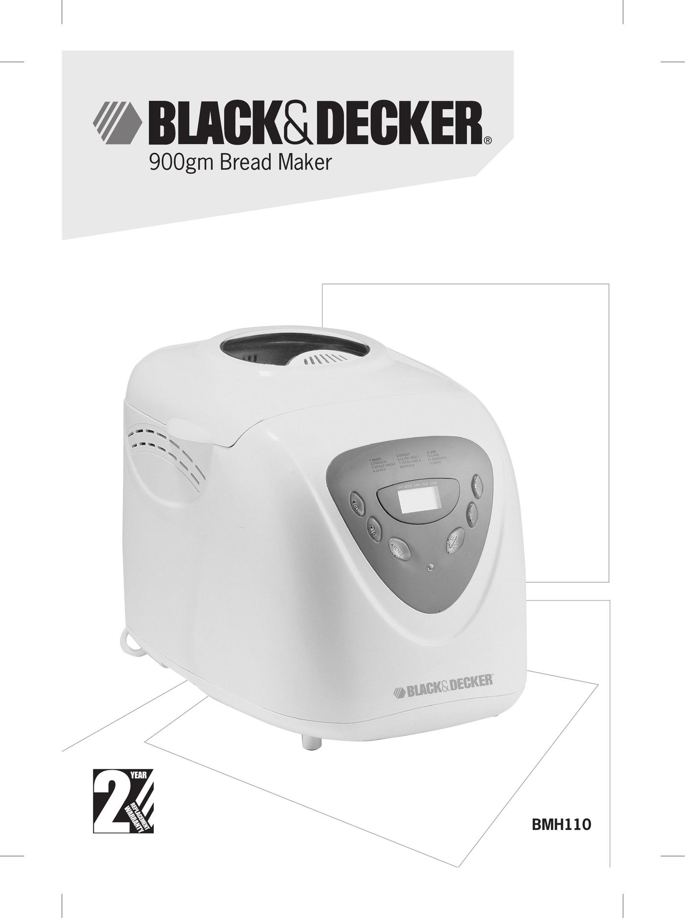 Black & Decker BMH110 Bread Maker User Manual