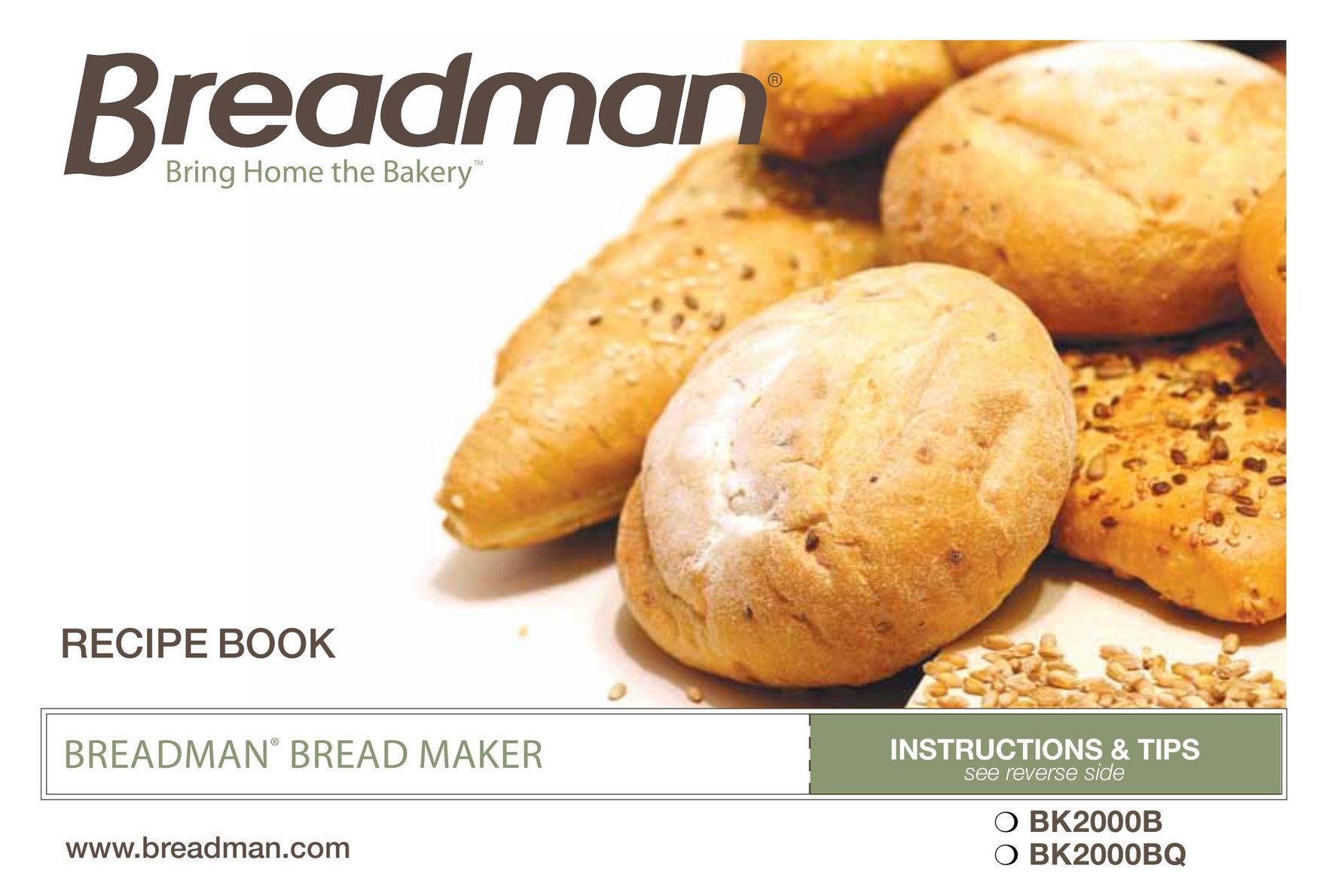 Breadman BK2000B Bread Maker User Manual