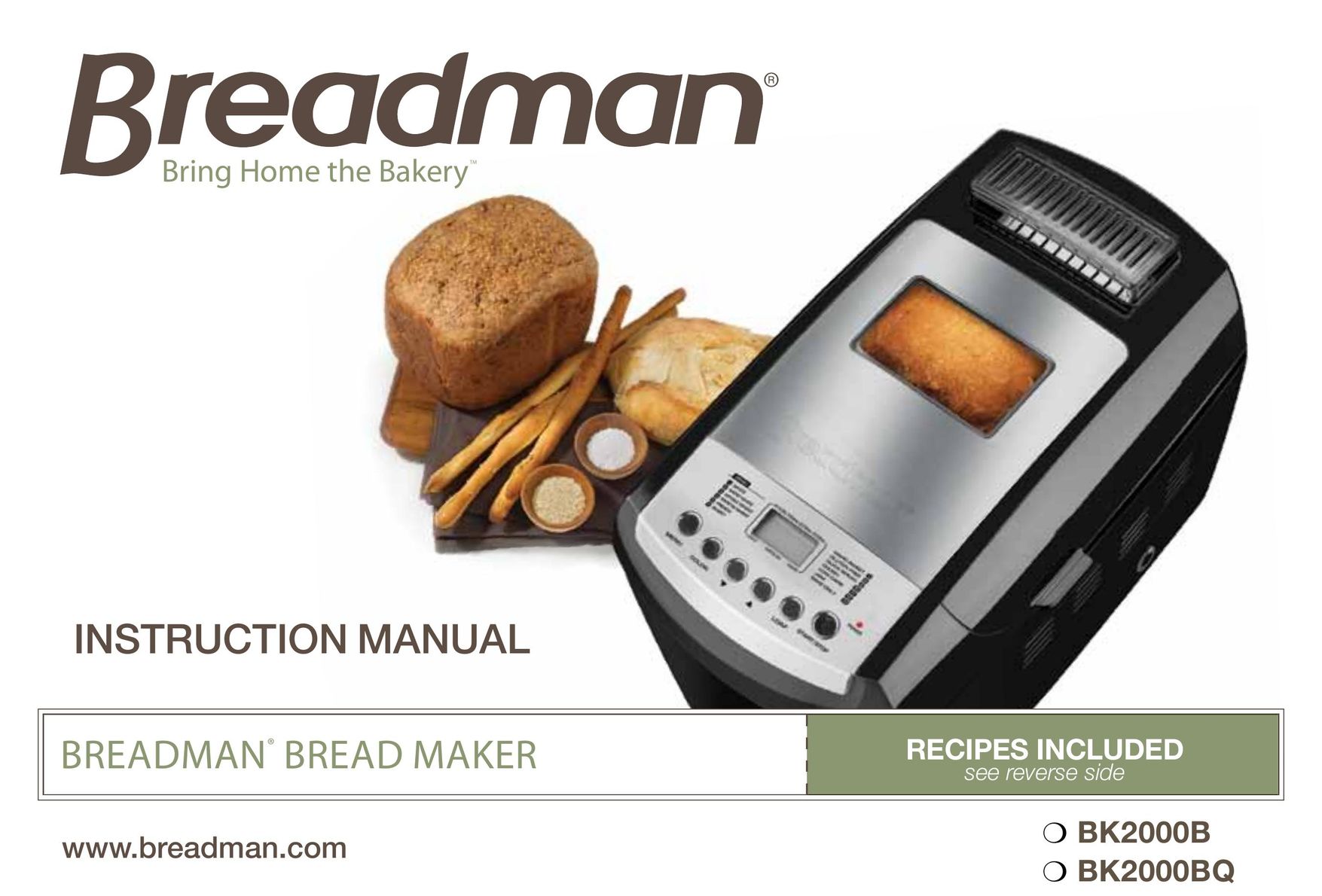 Breadman Bread Maker Bread Maker User Manual