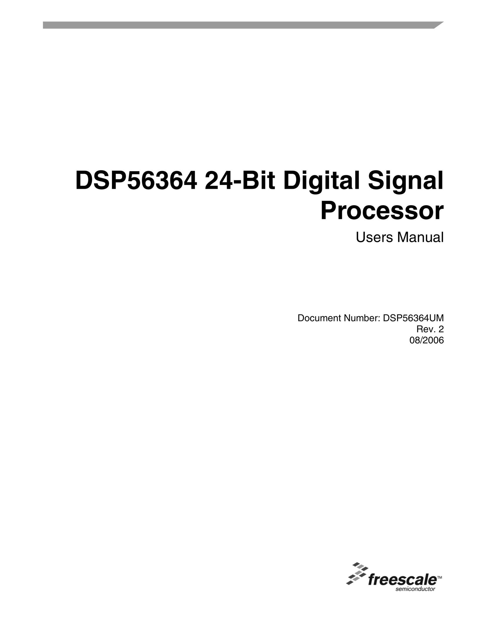 Freescale Semiconductor DSP56364 Bread Maker User Manual