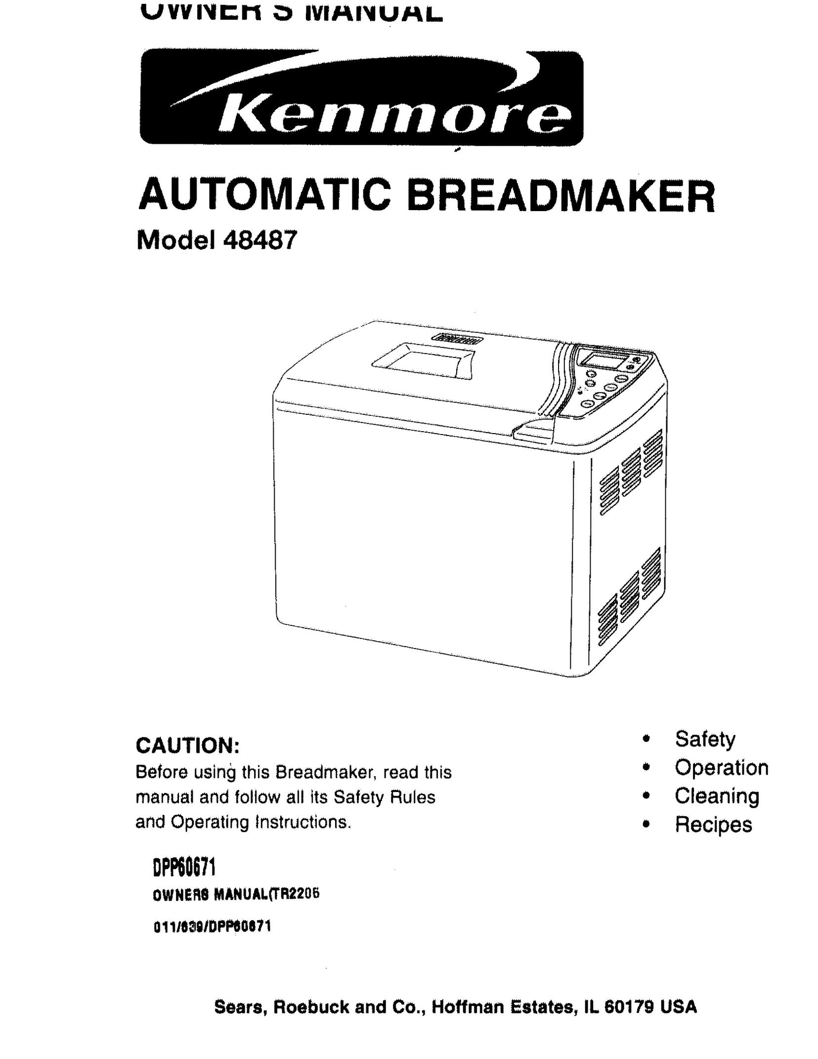 Kenmore 48487 Bread Maker User Manual