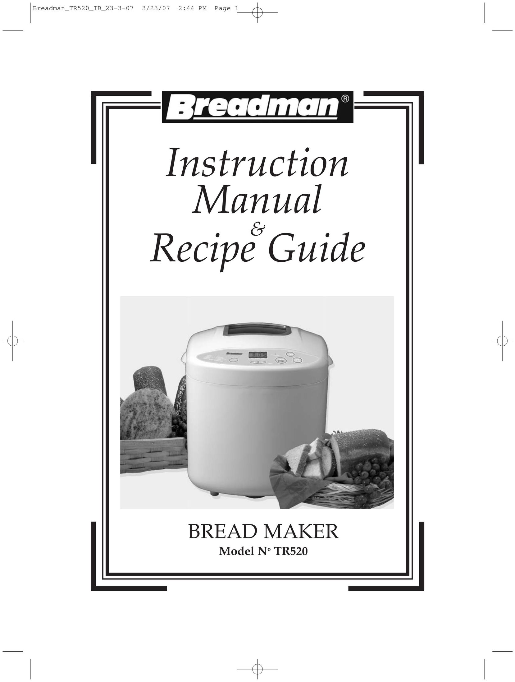 Toastmaster TR520 Bread Maker User Manual