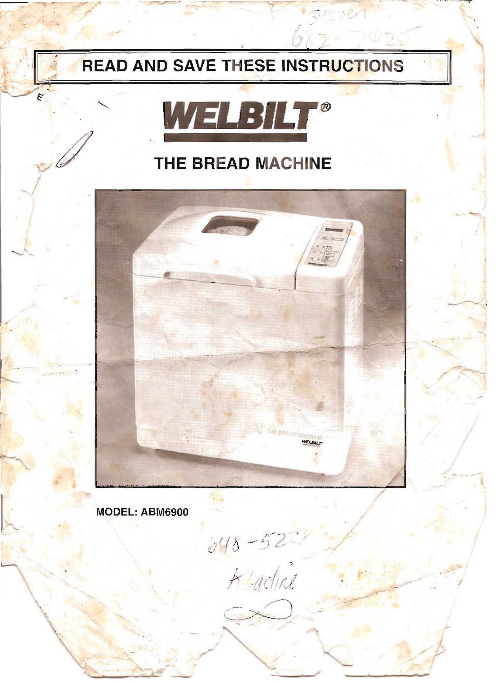 Welbilt ABM6900 Bread Maker User Manual