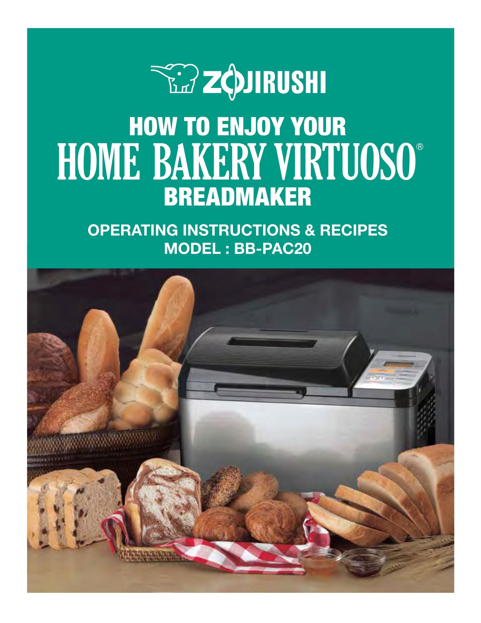 Zojirushi BB-PAC20 Bread Maker User Manual