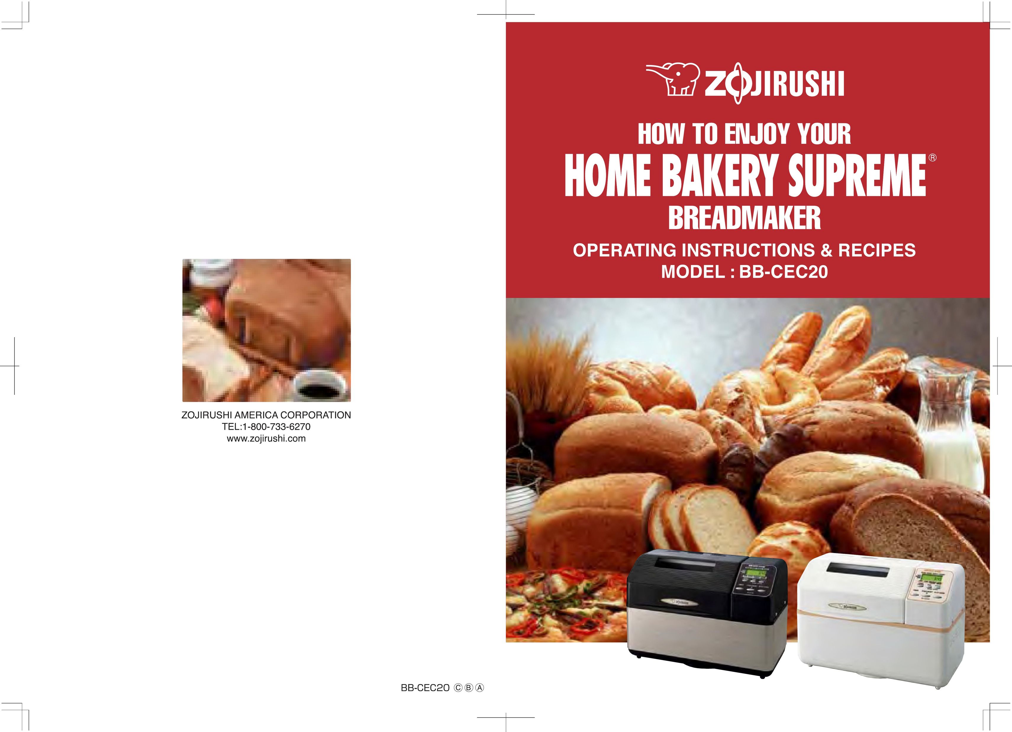Zojirushi BB-PAC20BA Bread Maker User Manual