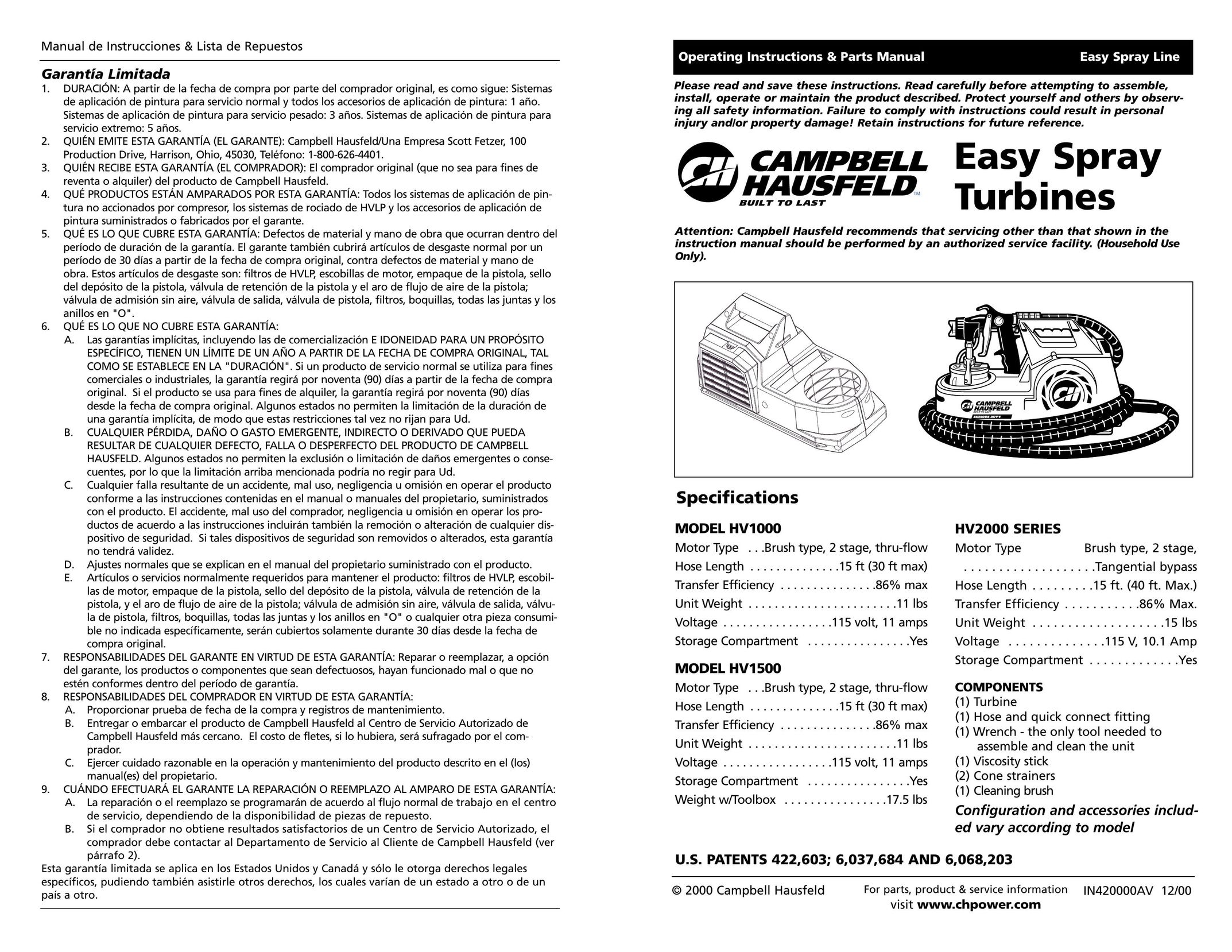 Campbell Hausfeld HV2000 Can Opener User Manual