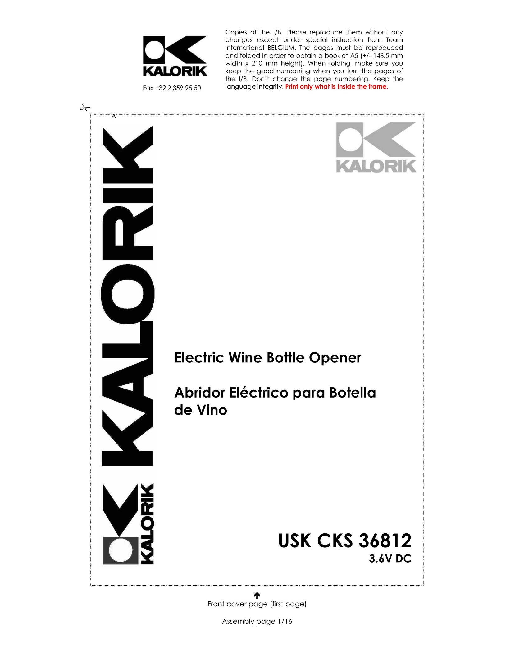 Kalorik USK CKS 36812 Can Opener User Manual