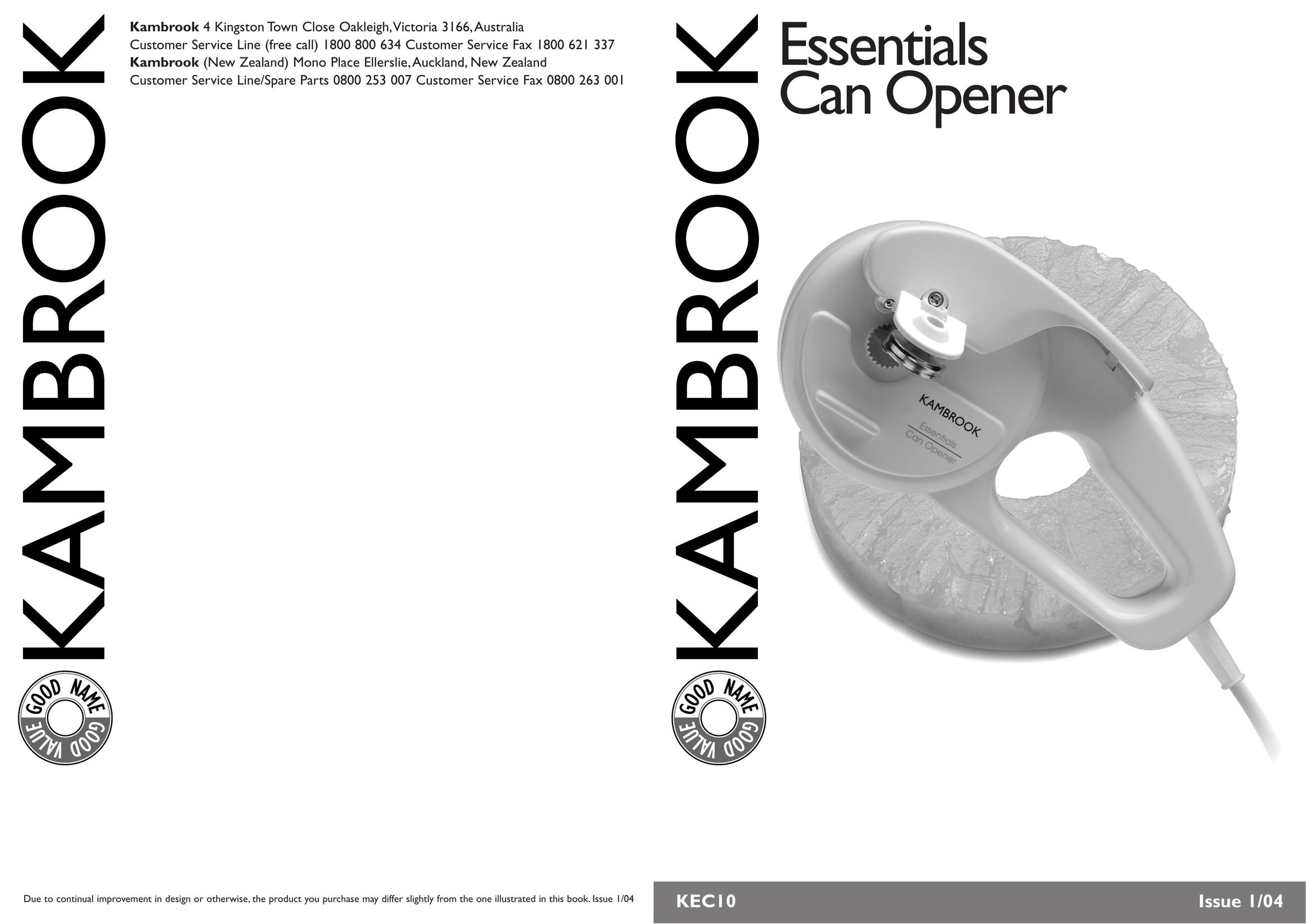 Kambrook KEC10 Can Opener User Manual