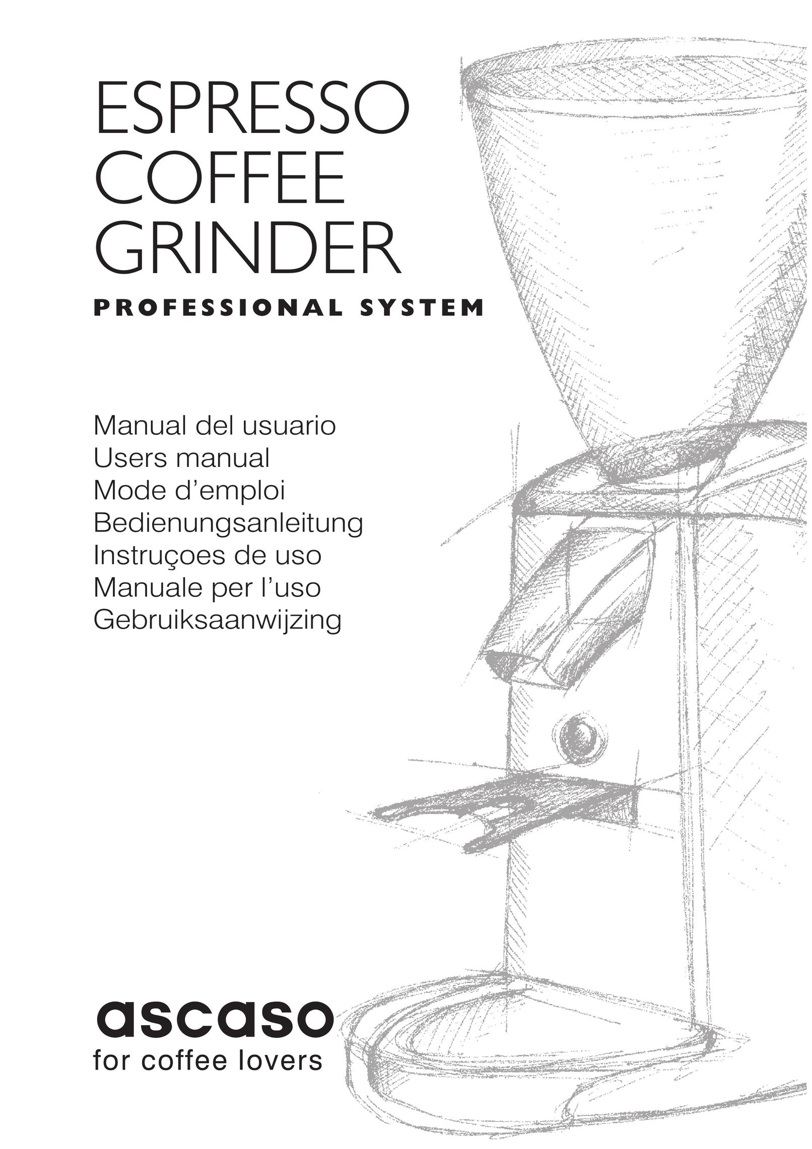 Ascaso Factory Professional System Coffee Grinder User Manual
