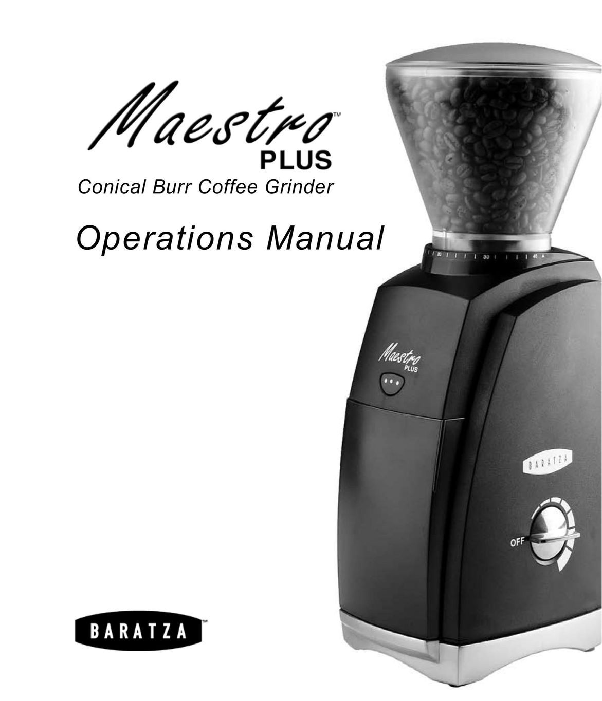 Baratza Maestro Plus Coffee Grinder User Manual