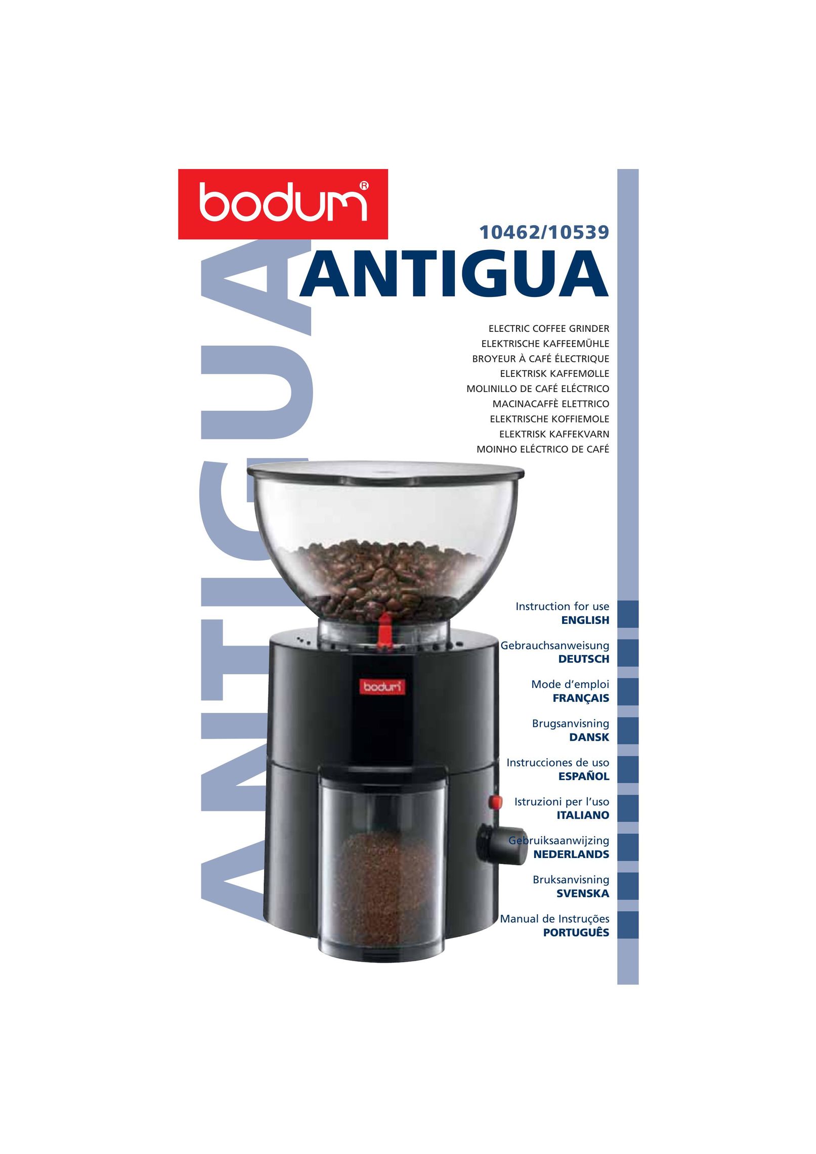 Bodum 10539 Coffee Grinder User Manual