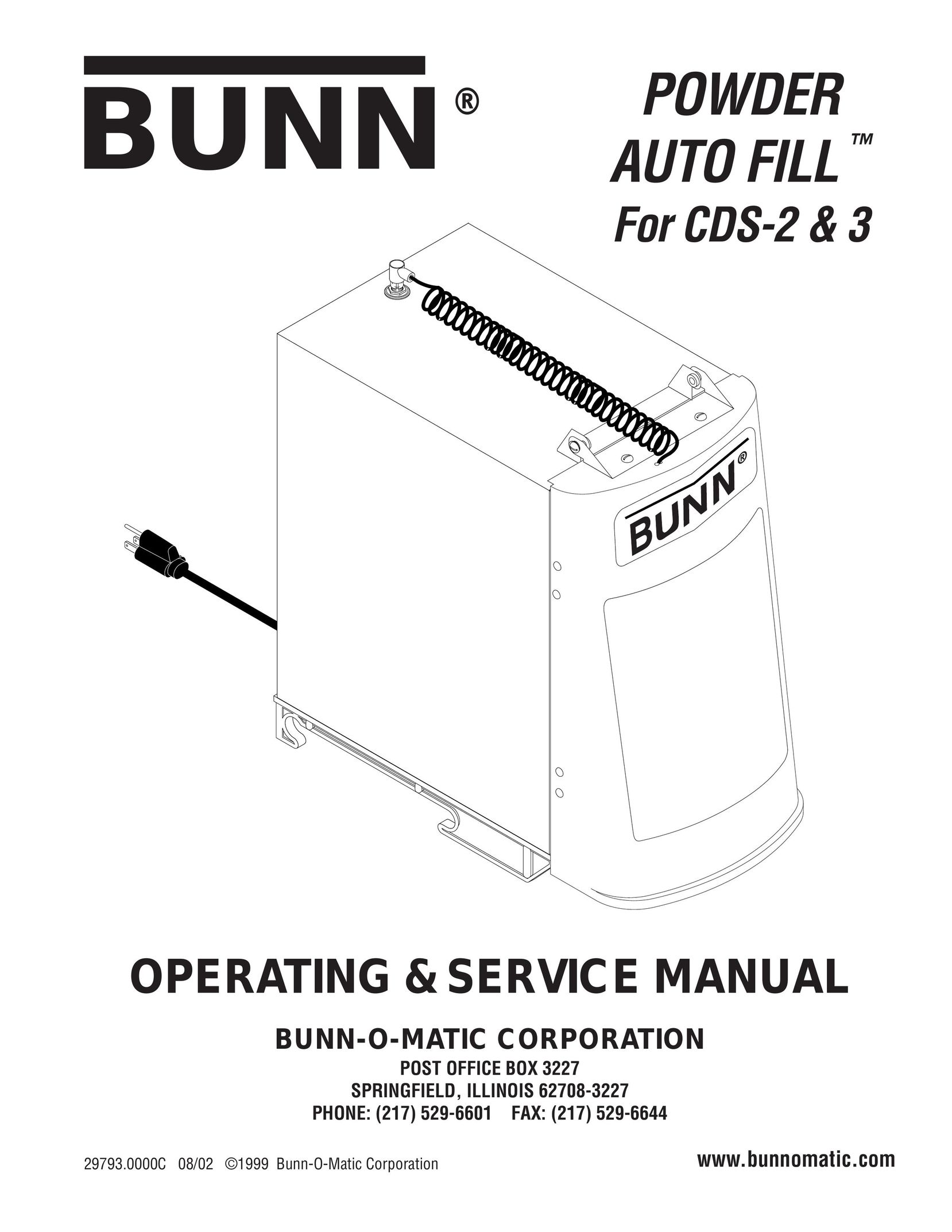 Bunn CDS-3 Coffee Grinder User Manual