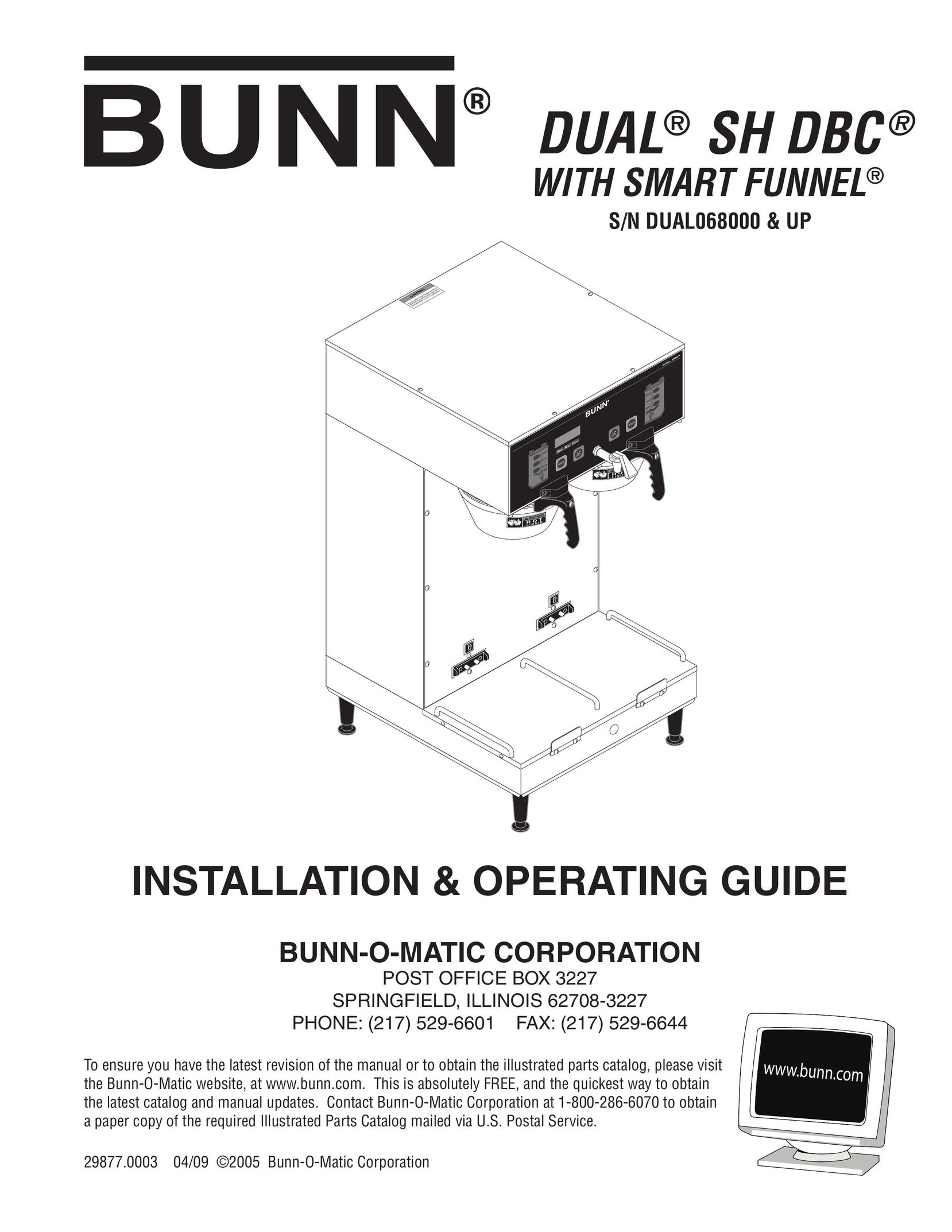 Bunn DUAL068000 Coffee Grinder User Manual