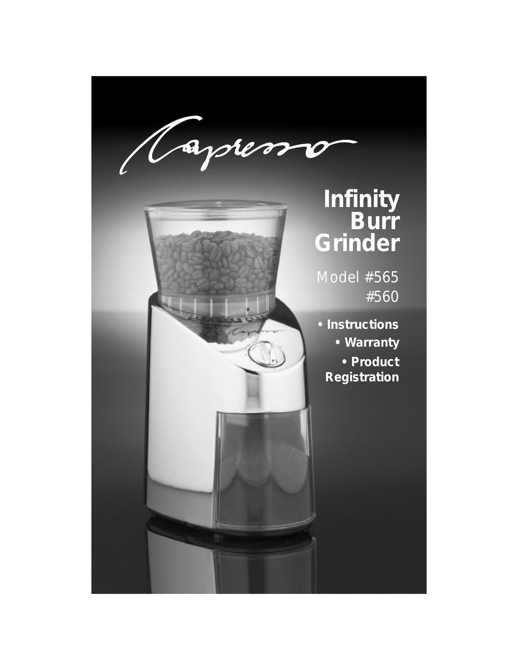 Capresso 565 Coffee Grinder User Manual