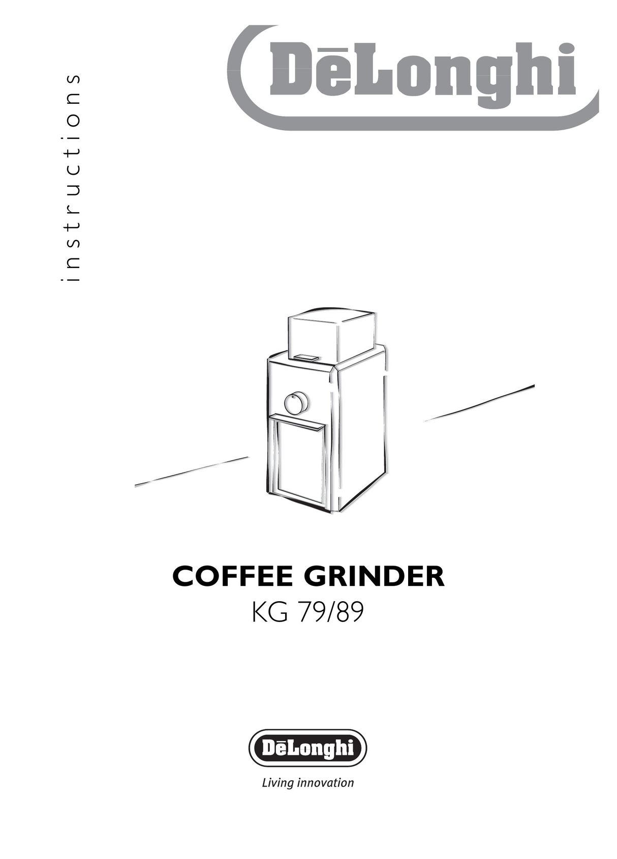 DeLonghi KG 79 Coffee Grinder User Manual