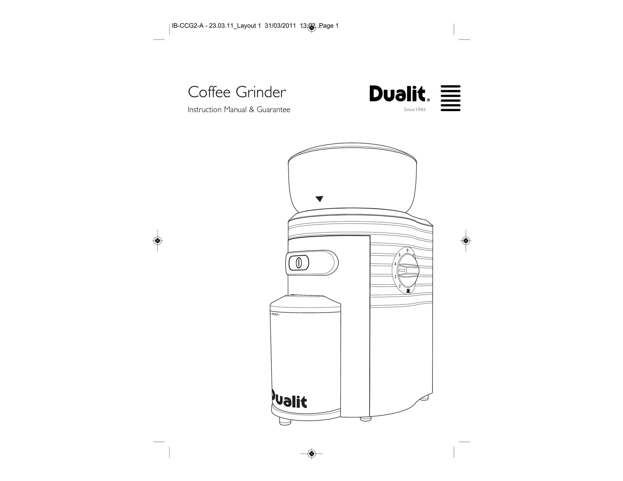 Dualit IB-CCG2-A Coffee Grinder User Manual