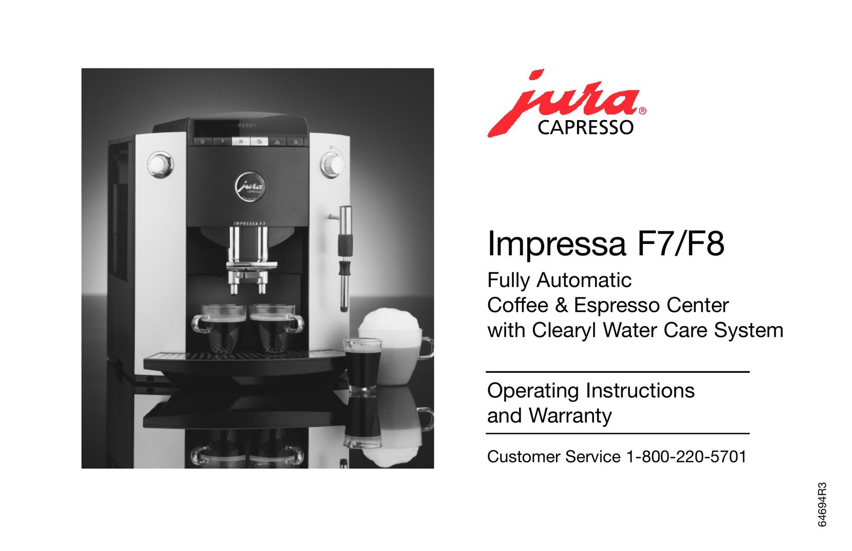 Jura Capresso Impressa E8 Coffee Grinder User Manual