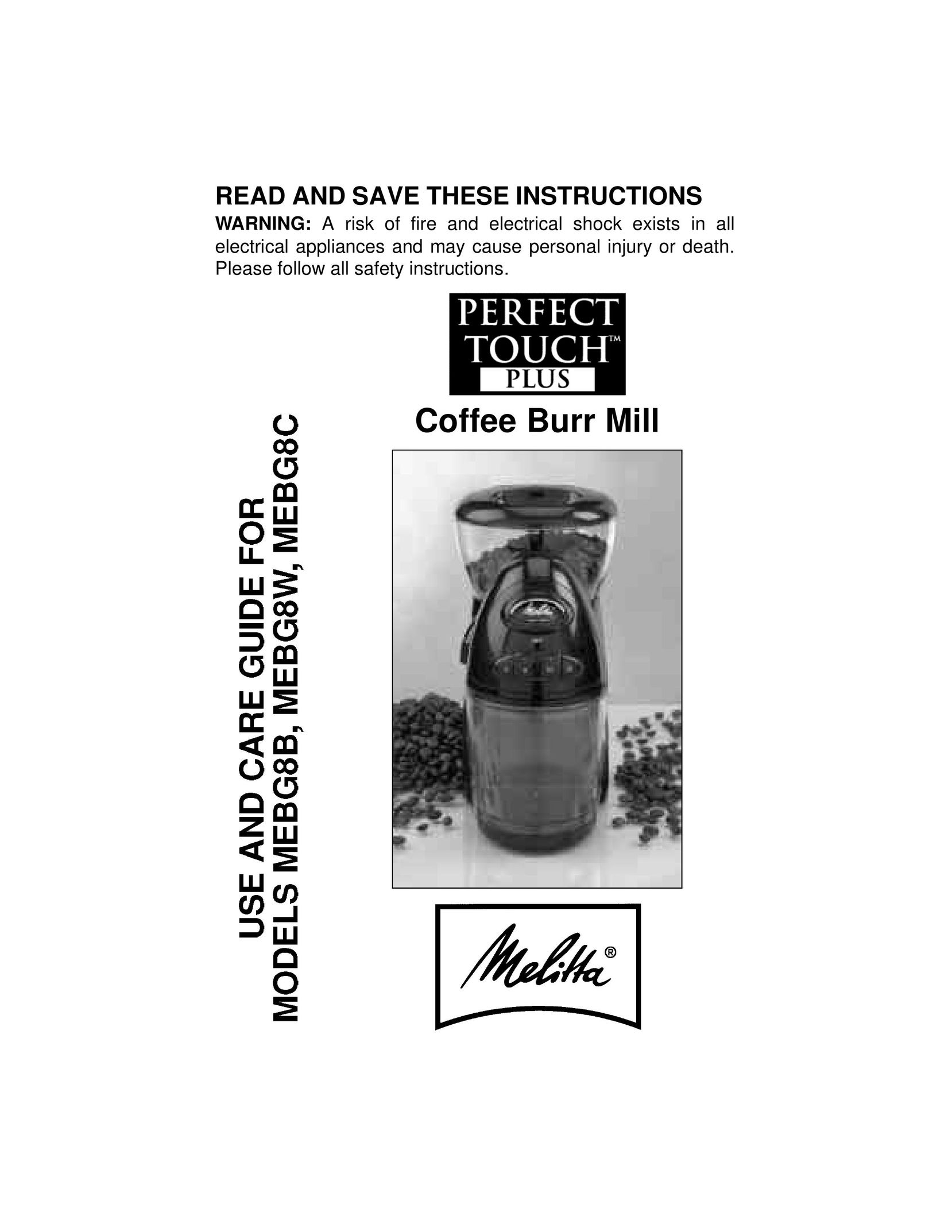 Melitta MEBG8B Coffee Grinder User Manual