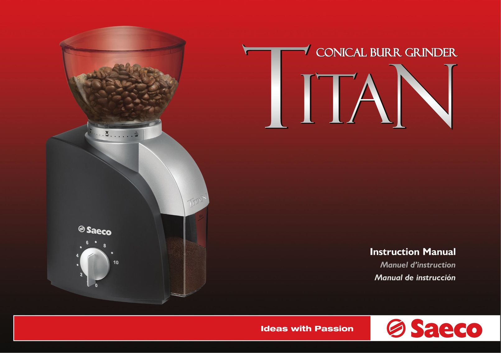 Saeco Coffee Makers Titan Coffee Grinder User Manual