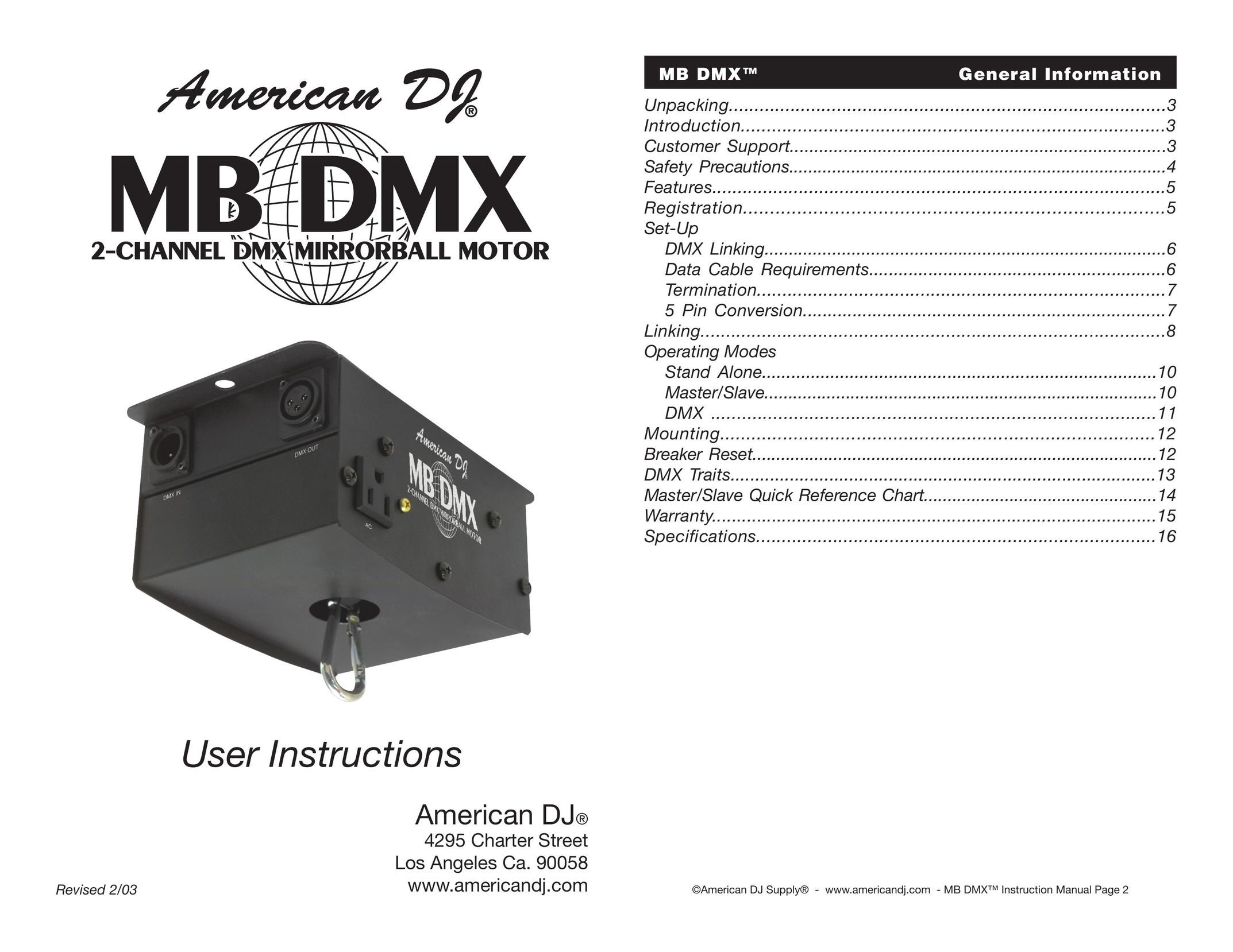 3D Connexion MB DMX Coffeemaker User Manual