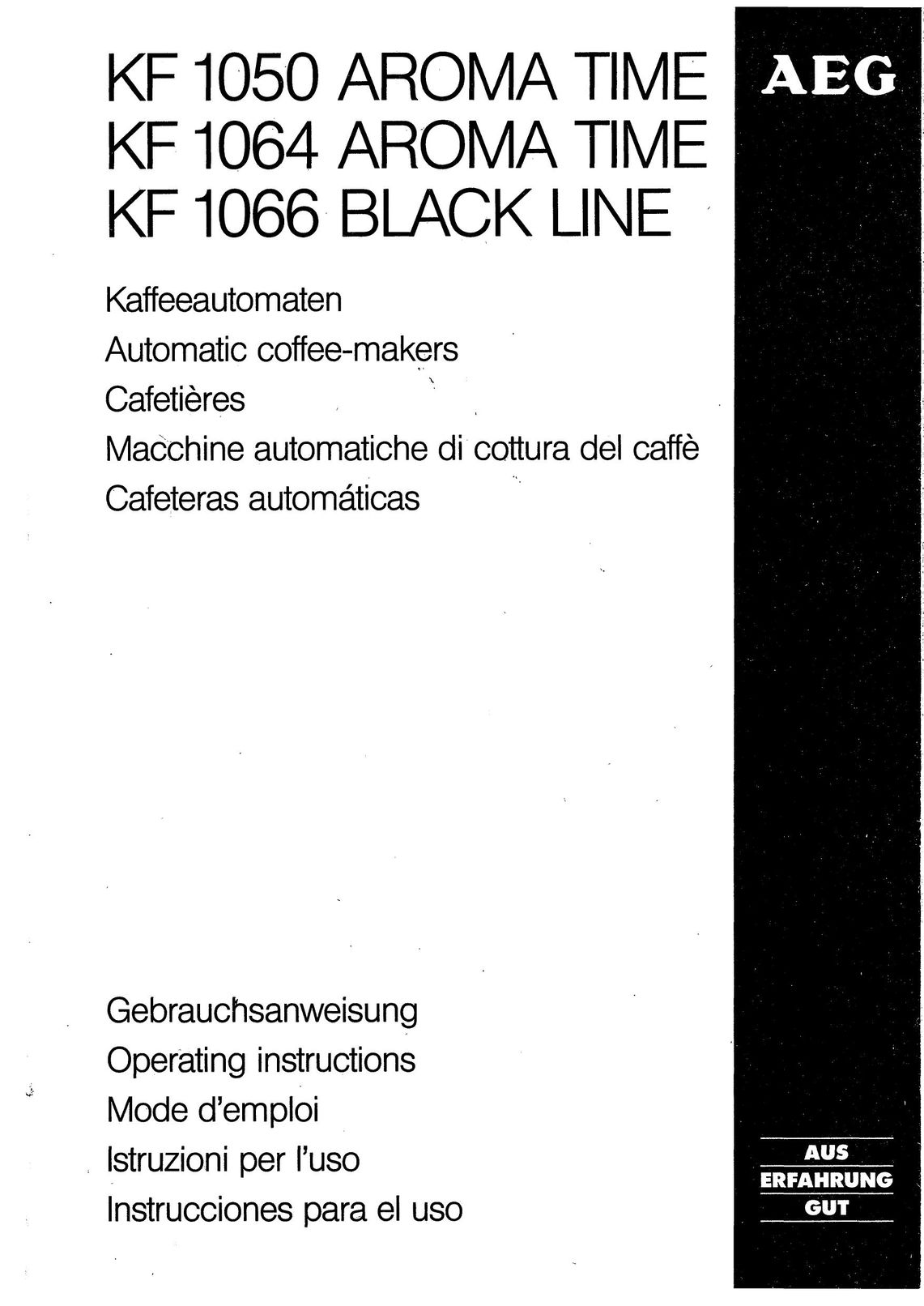 AEG KF 1050 Coffeemaker User Manual