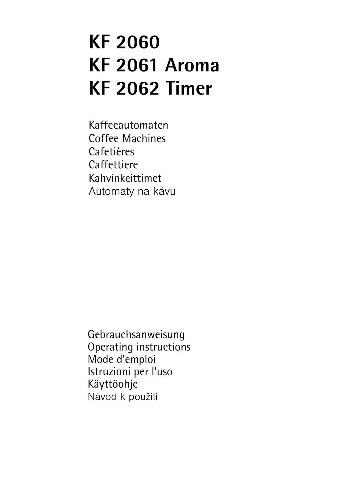 AEG KF 2060 Coffeemaker User Manual