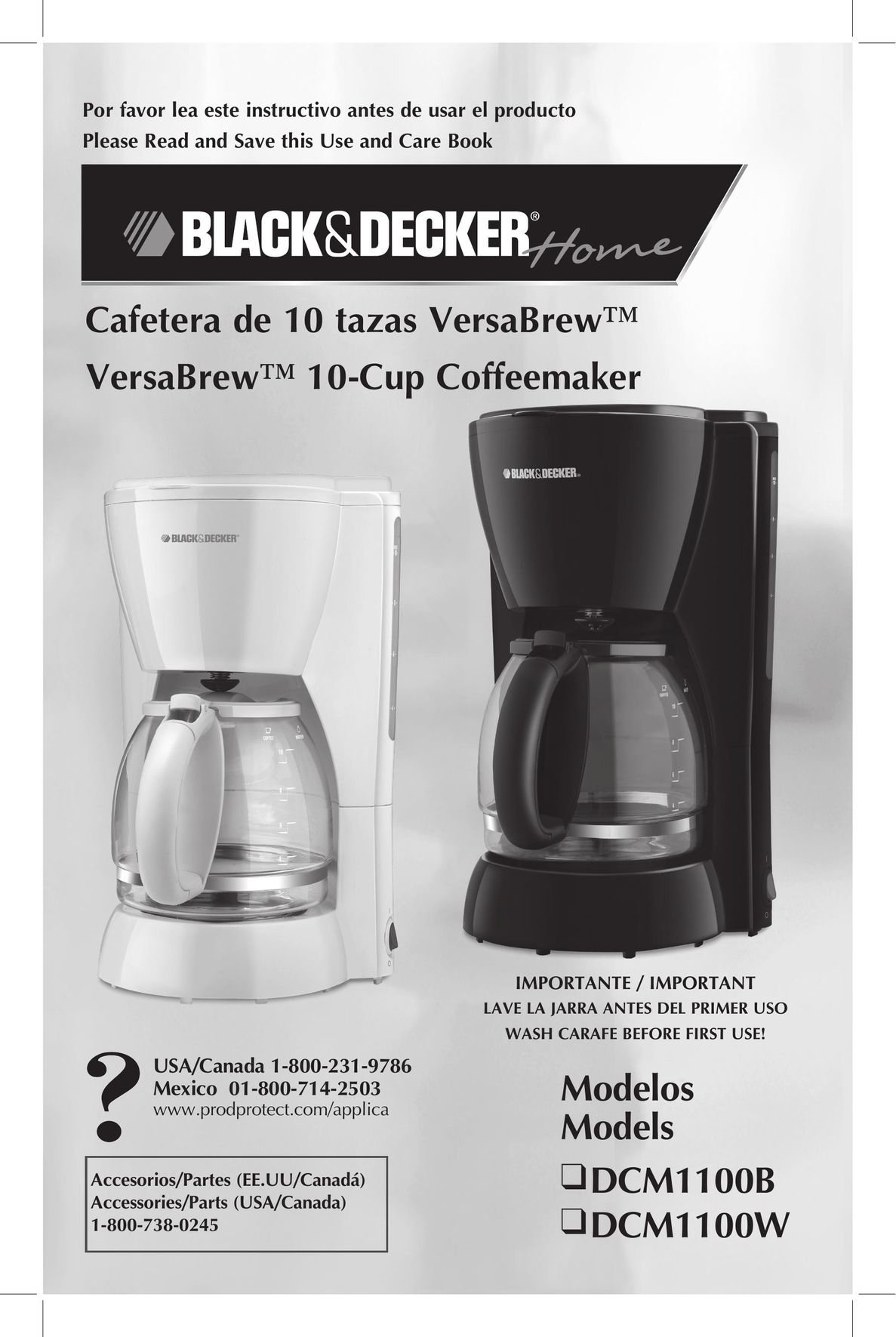 Black & Decker DCM111100W Coffeemaker User Manual