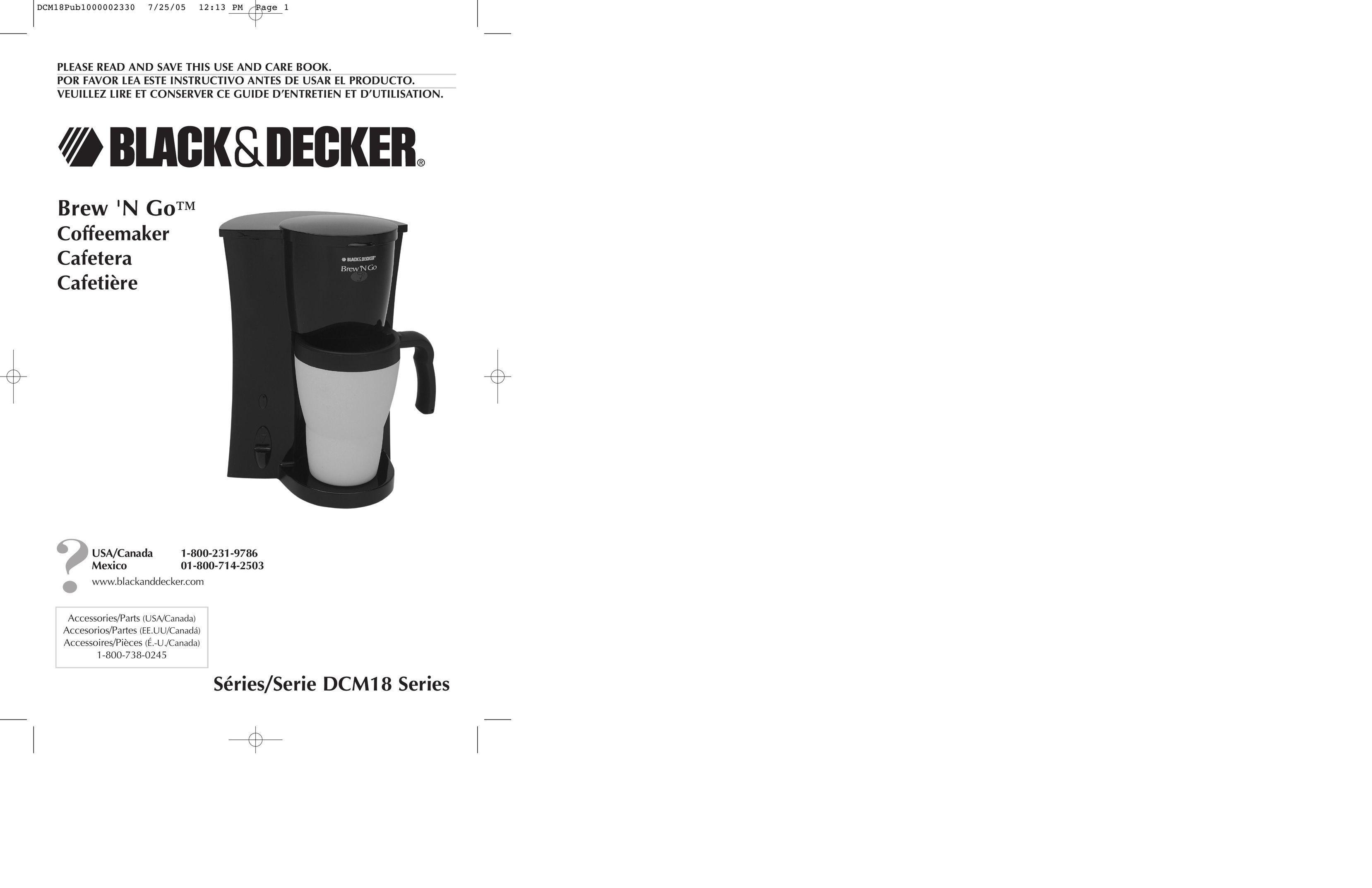 Black & Decker DCM18 Coffeemaker User Manual