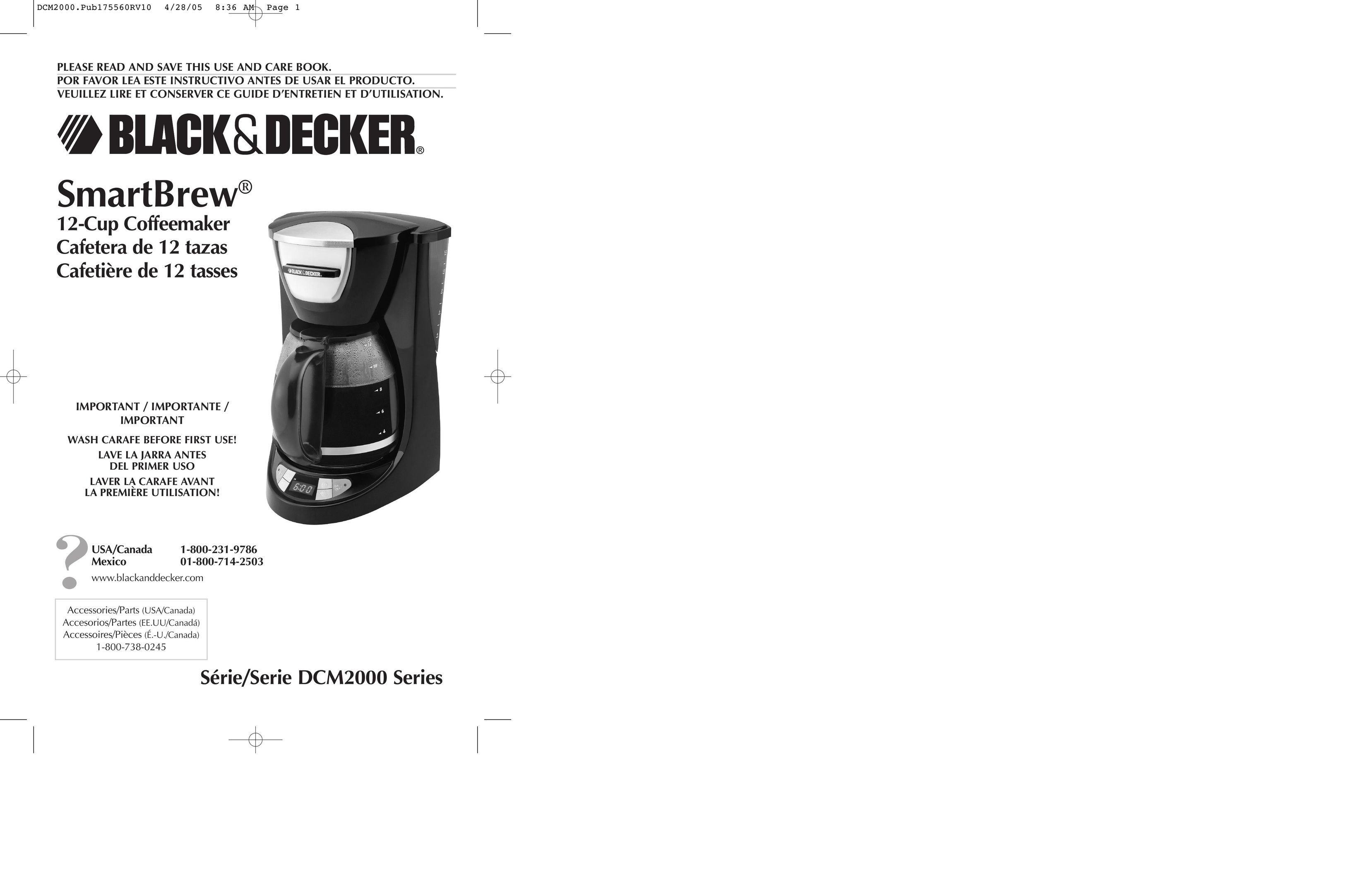 Black & Decker DCM2000B Coffeemaker User Manual