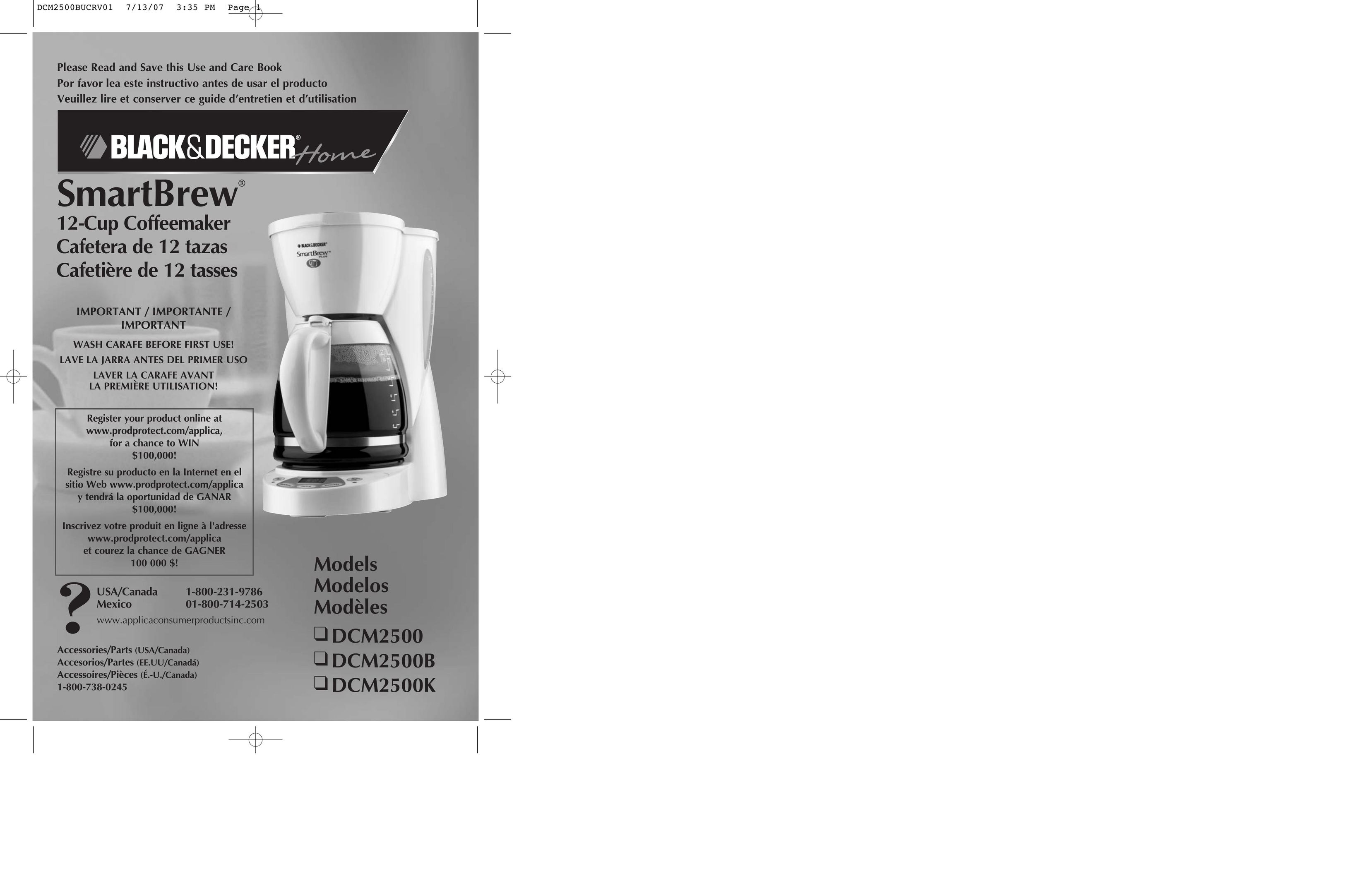 Black & Decker DCM2000W Coffeemaker User Manual