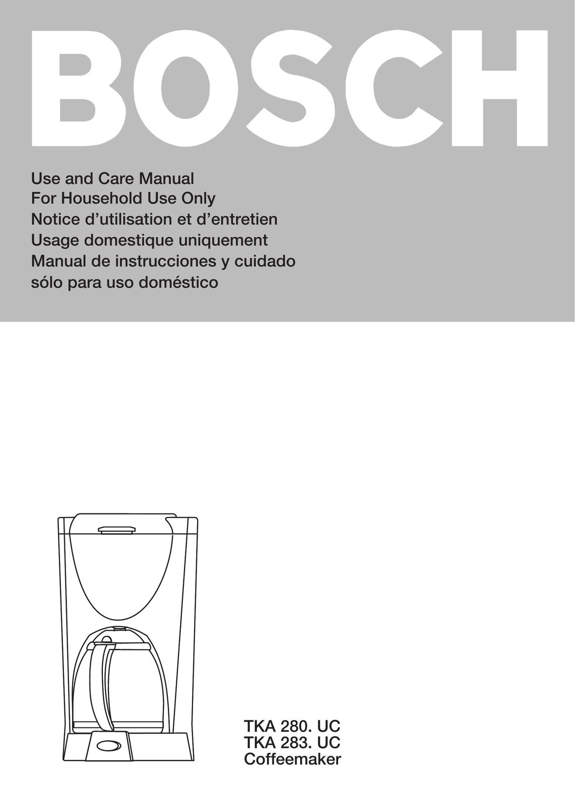 Bosch Appliances 283UC Coffeemaker User Manual